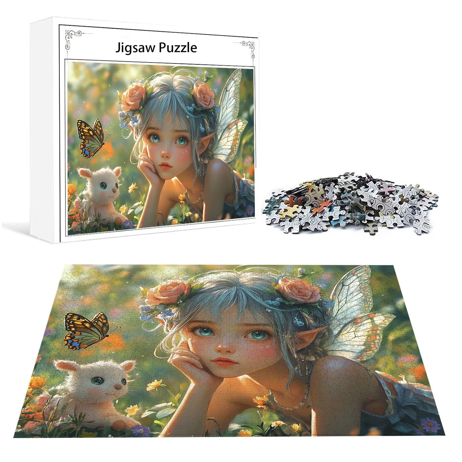Dziewczyna Puzzle 2000 Sztuk Dorośli Kwiat Klasyczne Puzzle Panorama Trudno Niemożliwe Ogromna Układanka Gra edukacyjna Wyzwanie Zabawka dla dzieci i Dorosłych od 14 lat Prezent Mężczyzna Kobieta