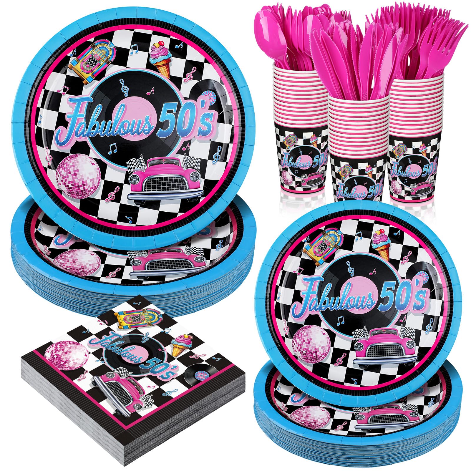 Yungyan 252 Pcs 50s Party Supplies