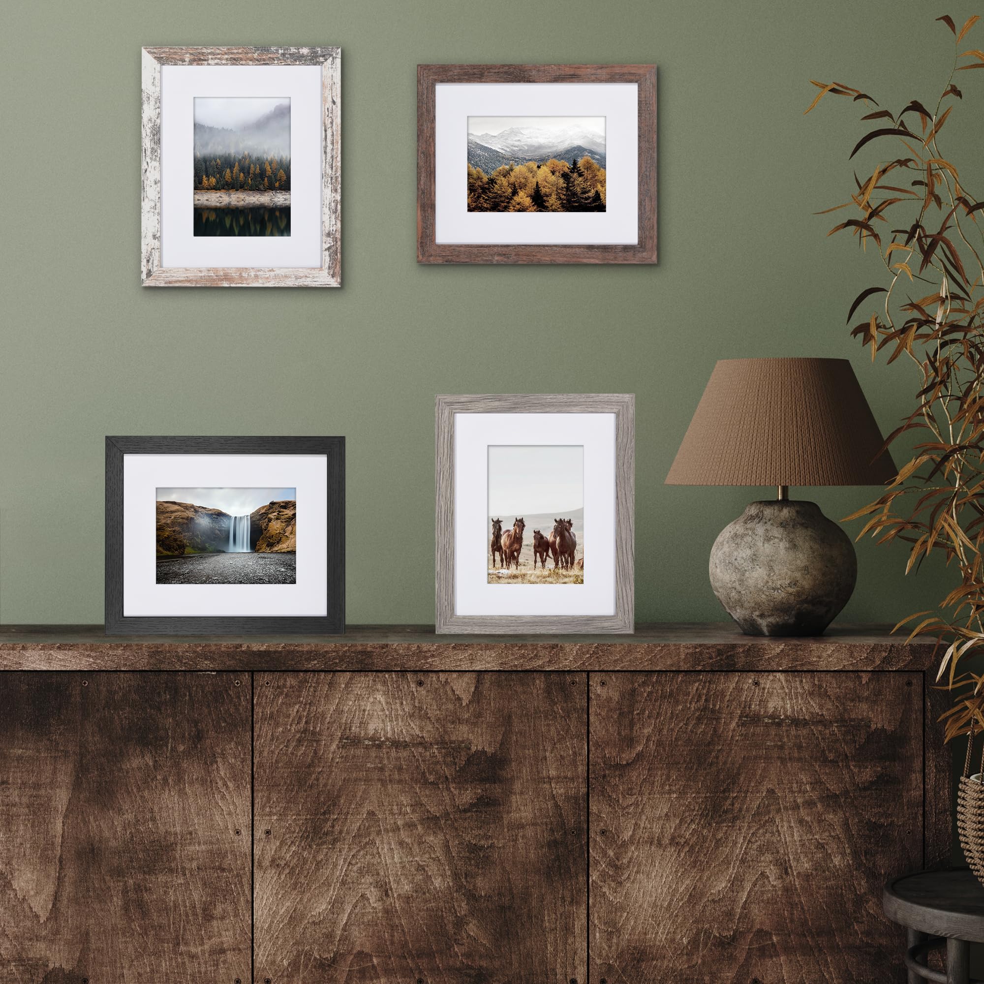 Americanflat 8x10 Picture Frame With Mat – Distressed Pink Hudson Collection Frame For Tabletop Or Wall