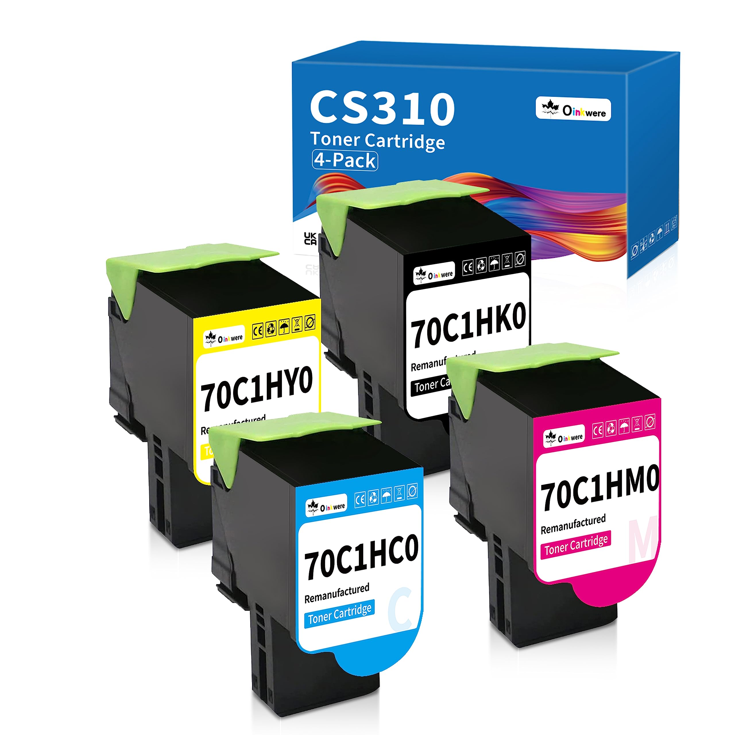 Toner reconditionné Lexmark CS310 CS410 sans fuite texte net 4x - 6