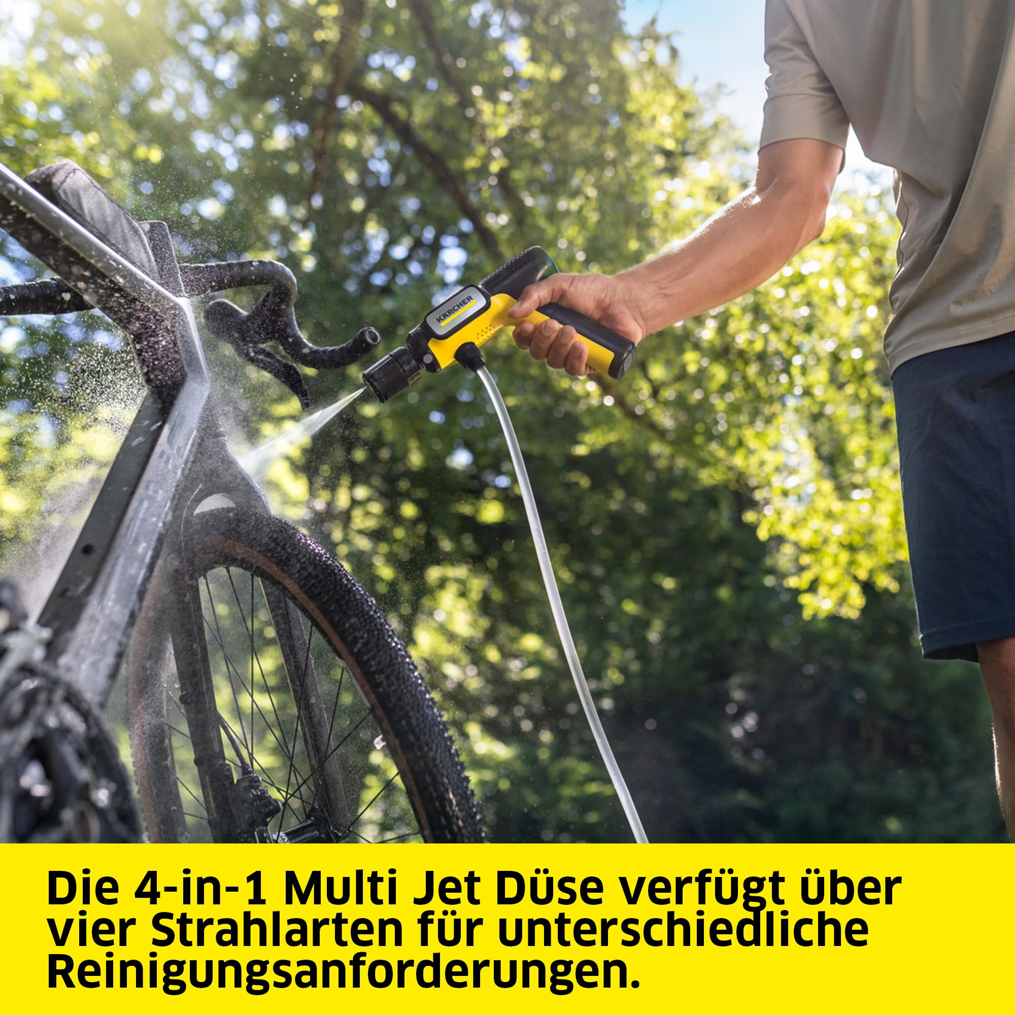 Kärcher Druckreiniger OC Handheld Compact Adventure, Mitteldruck, max. 15 bar, klappbar, USB-C-Anschluss, 150 l/h, Gewicht: 0,8 kg, 4-in-1 Multi Jet, Schlauch (5 m), Schaumdüse Pro, Wasserkanister