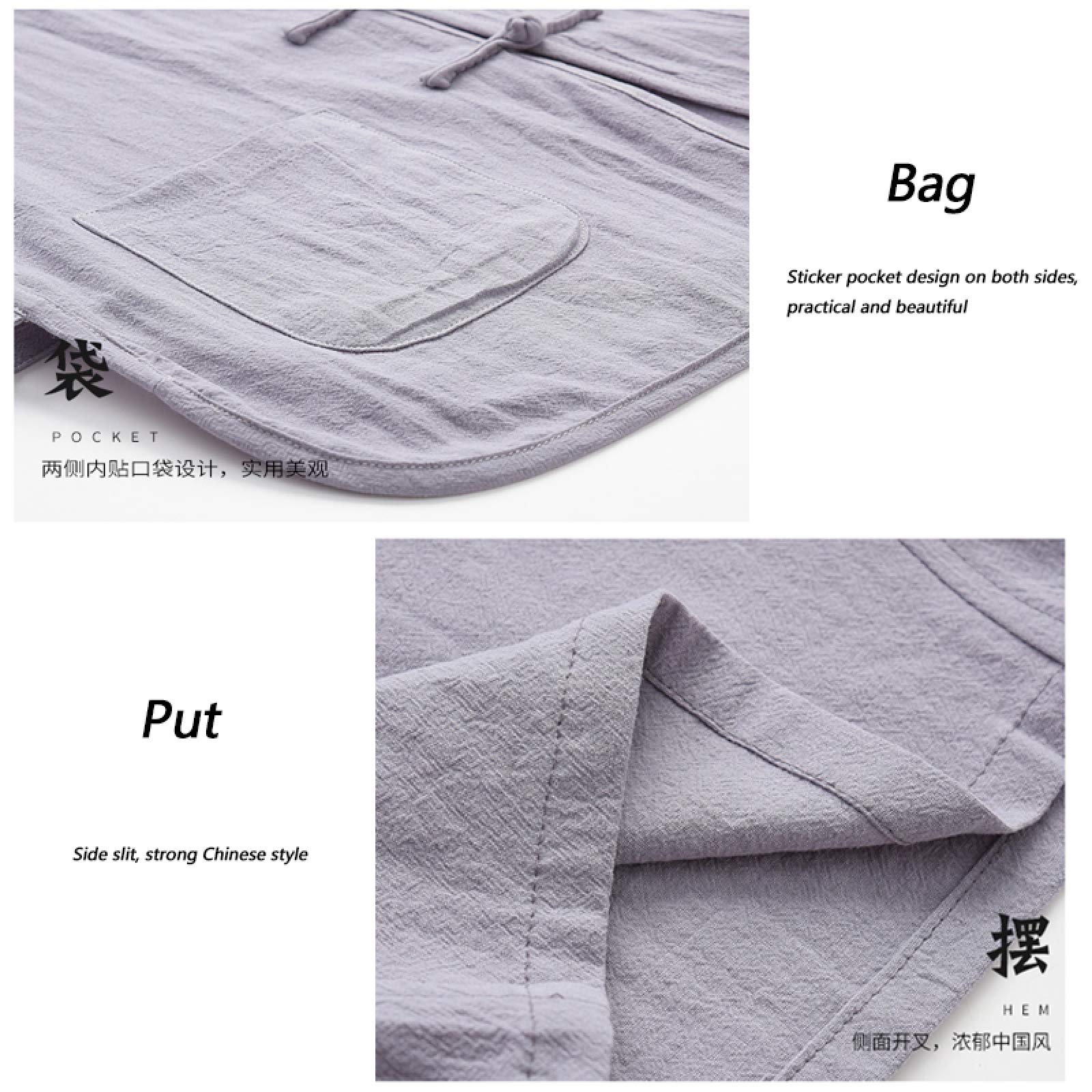 Tai Chi Kleidung Damen，Herren Chinesische Traditionelle Herren Vintage ärmellose Leinenweste, Qi Gong Kampfkunst Flügel Chun Shaolin Tai Chi Training Kleidung Kleidung,White-XXXL