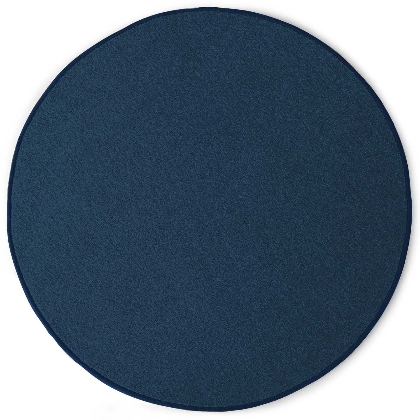 KARAT Alfombra redonda de 80 cm de diámetro, color azul, moderna alfombra de pelo corto, para habitación infantil, diseño de cocodrilo