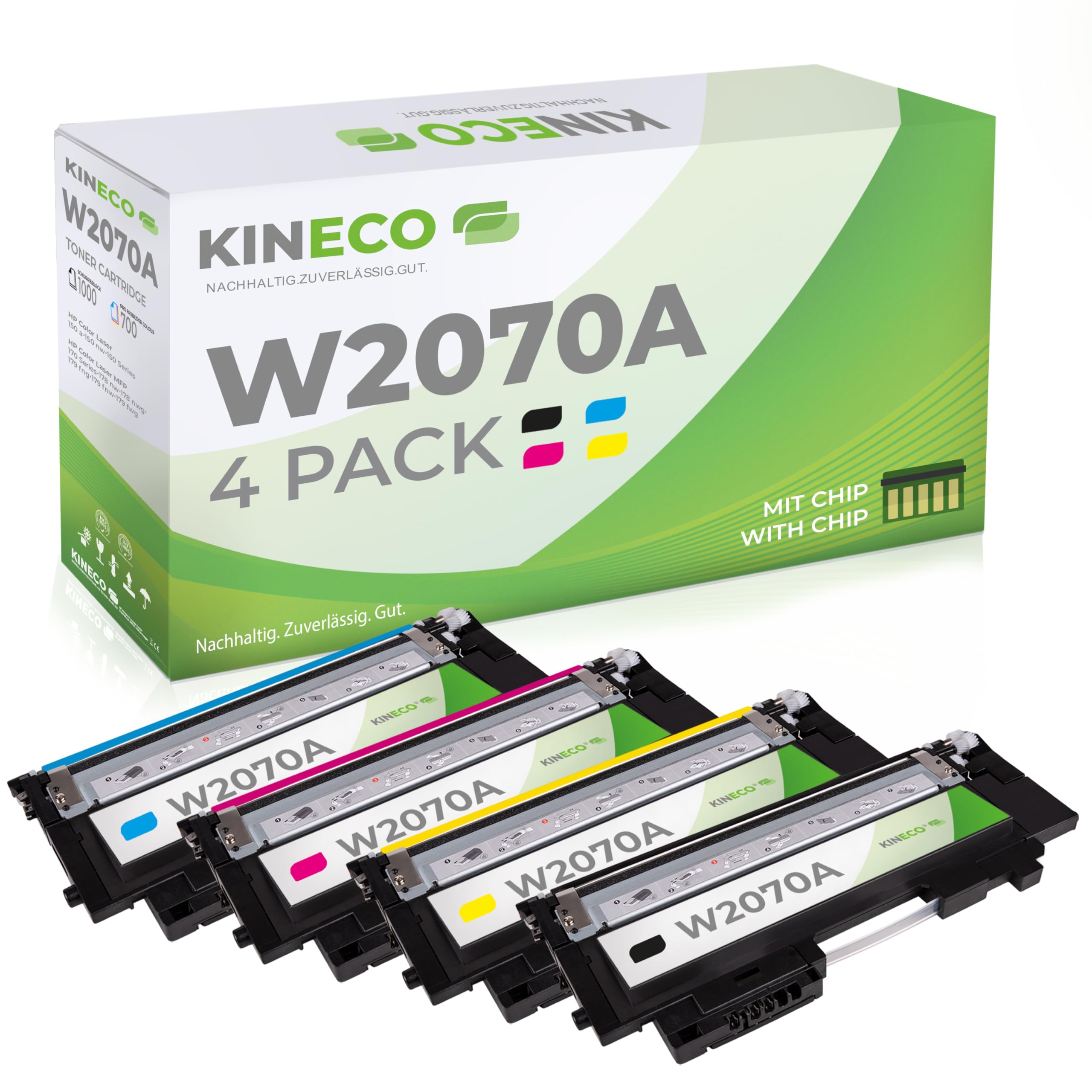 Kineco 117A Toner Set kompatibel für HP Color Laser MFP 179fwg 178nwg 150nw 179fnw 178nw 150a W2070A W2071A W2072A W2073A (Schwarz,Cyan,Magenta,Yellow)