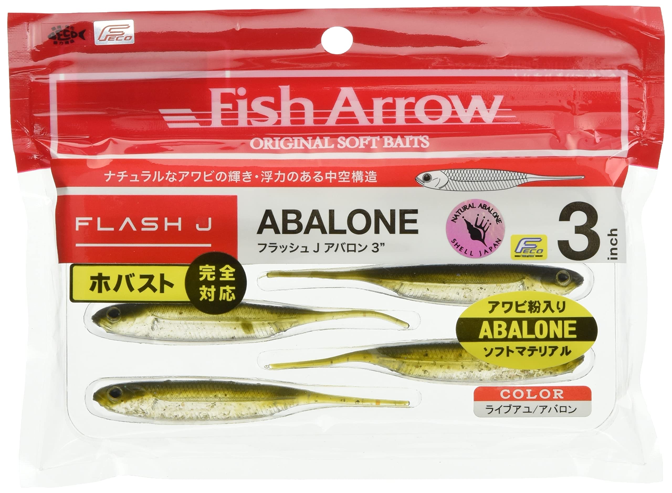 Fish Arrow Flash-J Abalone 3" (6 adet/paket) #AB01 Live Ayu/Abolone Olta