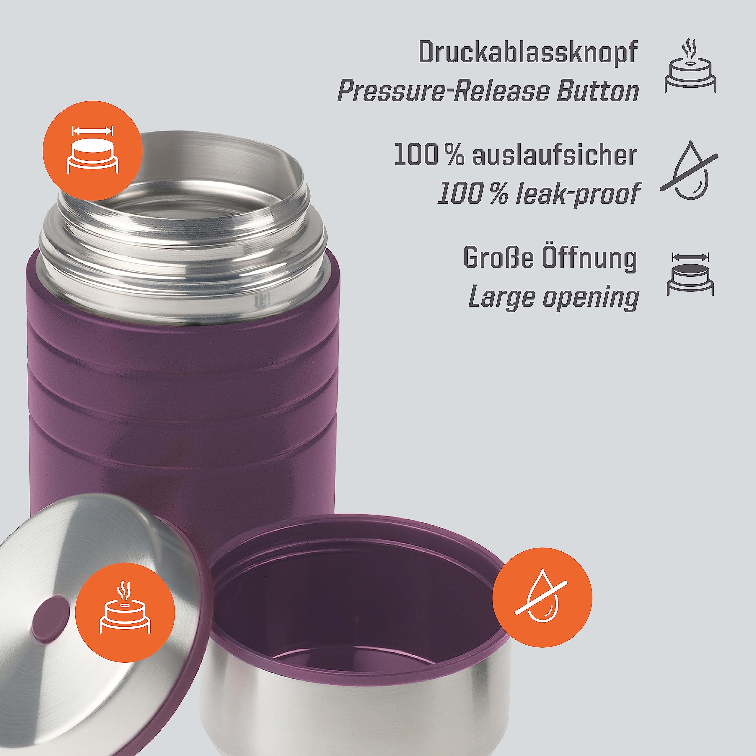 Esbit Sculptor Thermocontainer voor levensmiddelen, warmhoudcontainer, 1000 ml, sunshine yellow, roestvrij staal, voor warme en koude gerechten