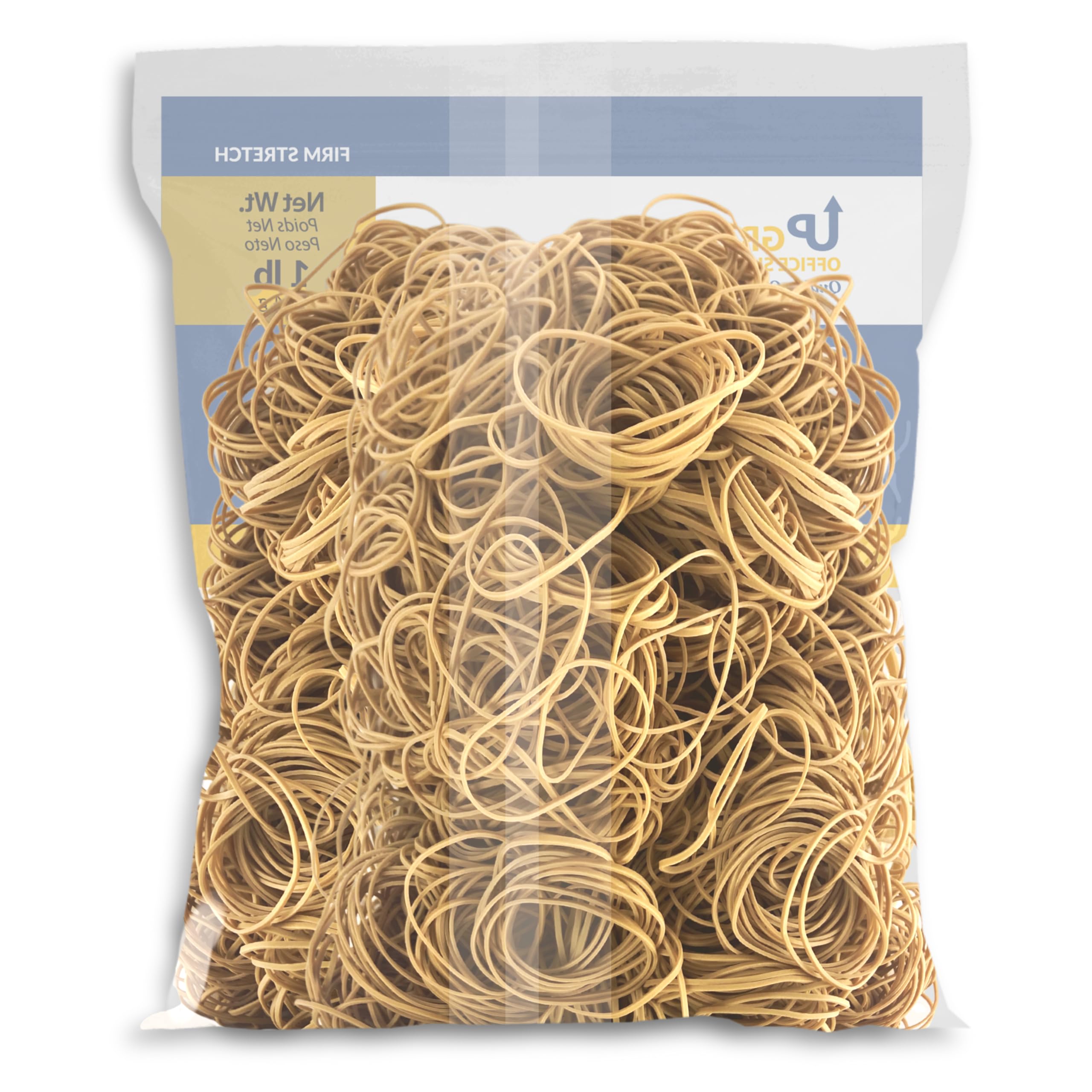 Upgrade Office Supply UPG22416 Elastici in gomma, misura #16 (2-1/2 "x 1/16") Crepe naturale, Made in USA (1 lb Bag)