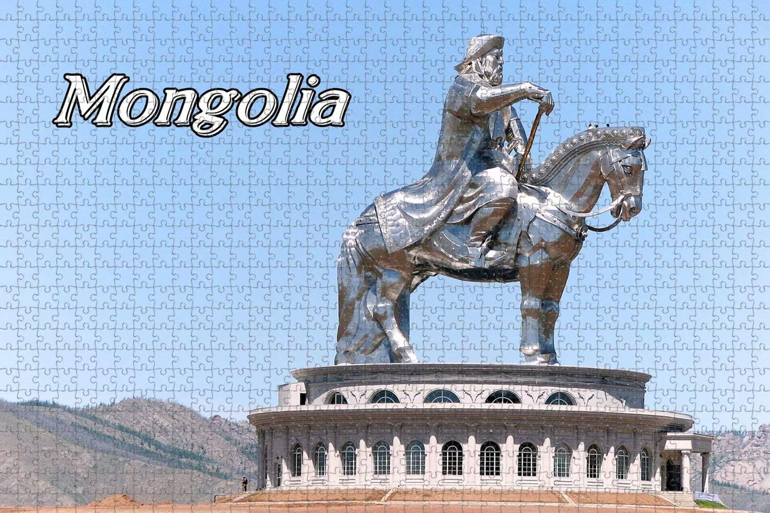 Jigsaw Puzzle for Adults Statue of Chinggis Khan Ulaanbaatar Mongolia Puzzle 1000 Piece Travel Souvenir