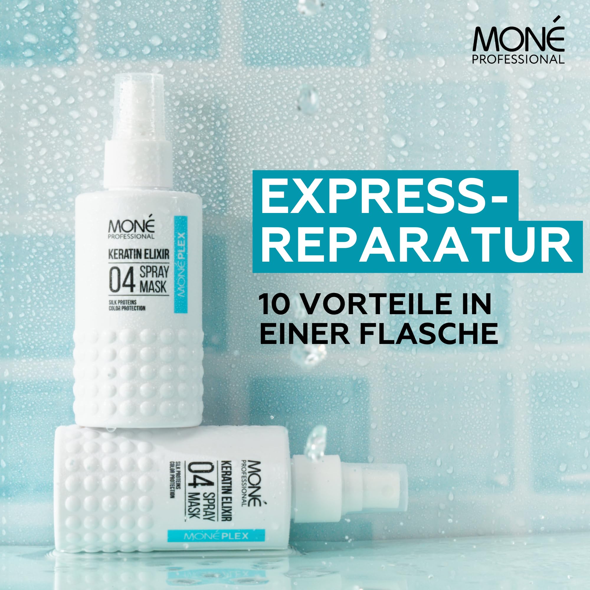 MONÉ PROFESSIONAL - Keratin Leave-in-Conditioner - 10-in-1 - hitzeschutz für haare (Blau + 2 Rosa)