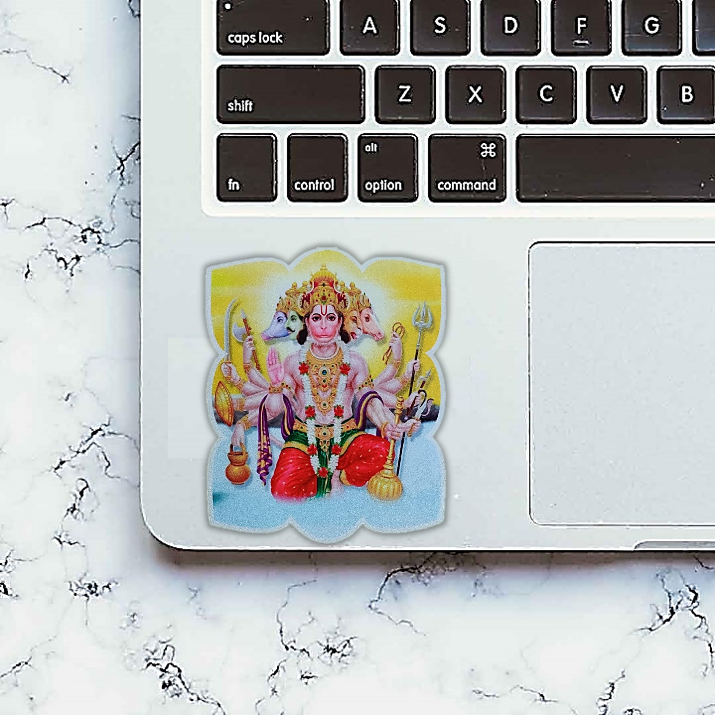 UNIq PANCHMUKHI Hanuman JI Glossy Finish Decal Sticker for Temple Home Office Car Bike Laptop Bottle Door Windows Bumpers Walls etc 4