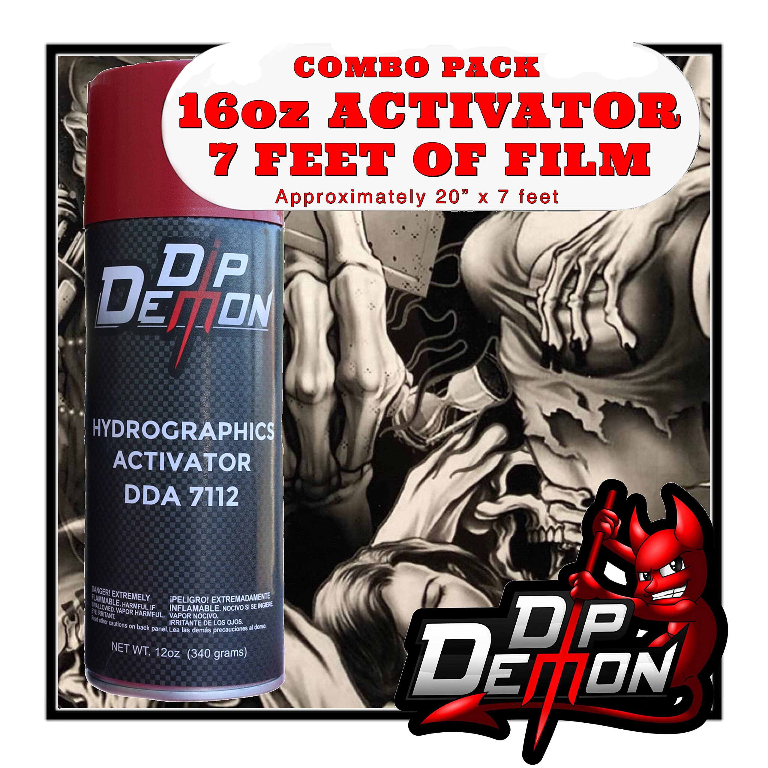 Hydrographic Film Activator Combo Kit Ace of Skulls Hydro Dipping 16oz Dip Demon