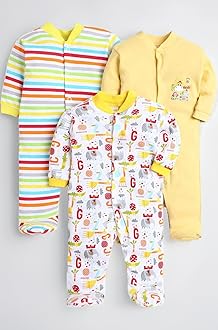 100% Cotton Rompers/Sleep Suits/Jumpsuit/Night Suits for Baby Boys & Girls, Infants, New Born Pack of 3