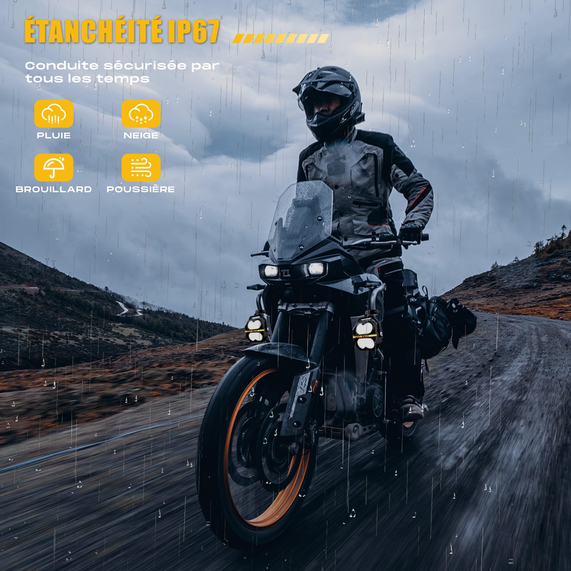Future Eyes Z4 phare additionnel moto led feux auxiliaire moto homologué