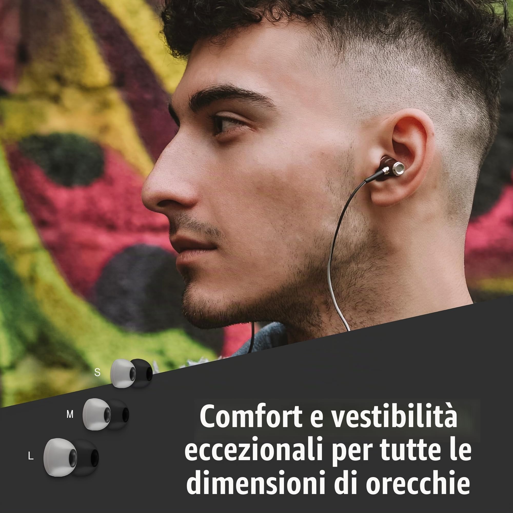 Symphonized® Auricolari con Filo e Microfono, bassi da 8 mm, suono 3D in legno di Bubinga, cuffie in ear cancellazione attiva del rumore, Jack 3,5 mm, controllo del volume per cellulare, PC e tablet.