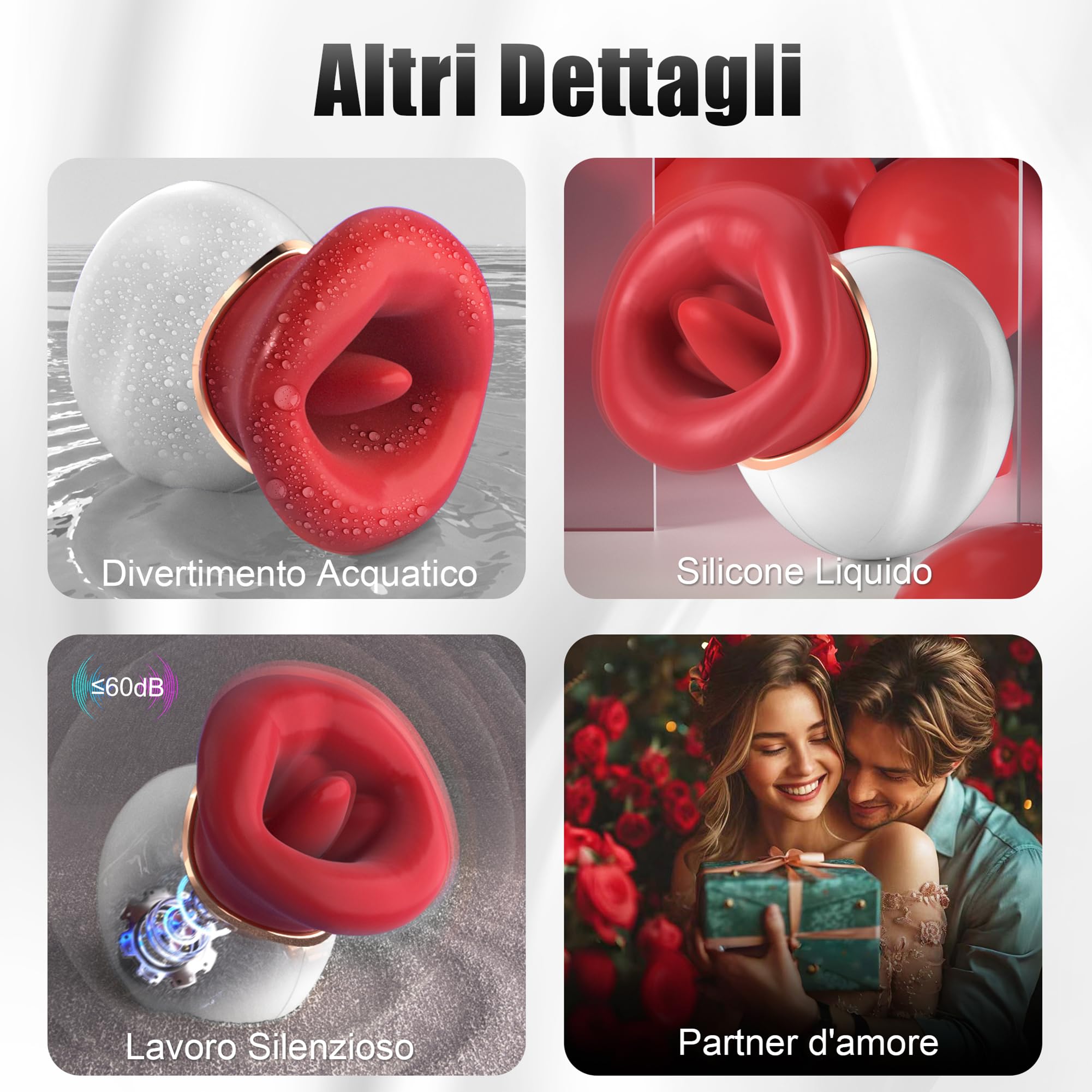 Succhia Clotoride Vibratore Donna Sex Toys - Vibratoreper Donna Piccolo con 3 Suzione 3 Leccata, Stimolatore Clitorideo Potente Vibratori Sex Toy, Giochi Erotici per Clitoride Vagina Capezzolo Anale