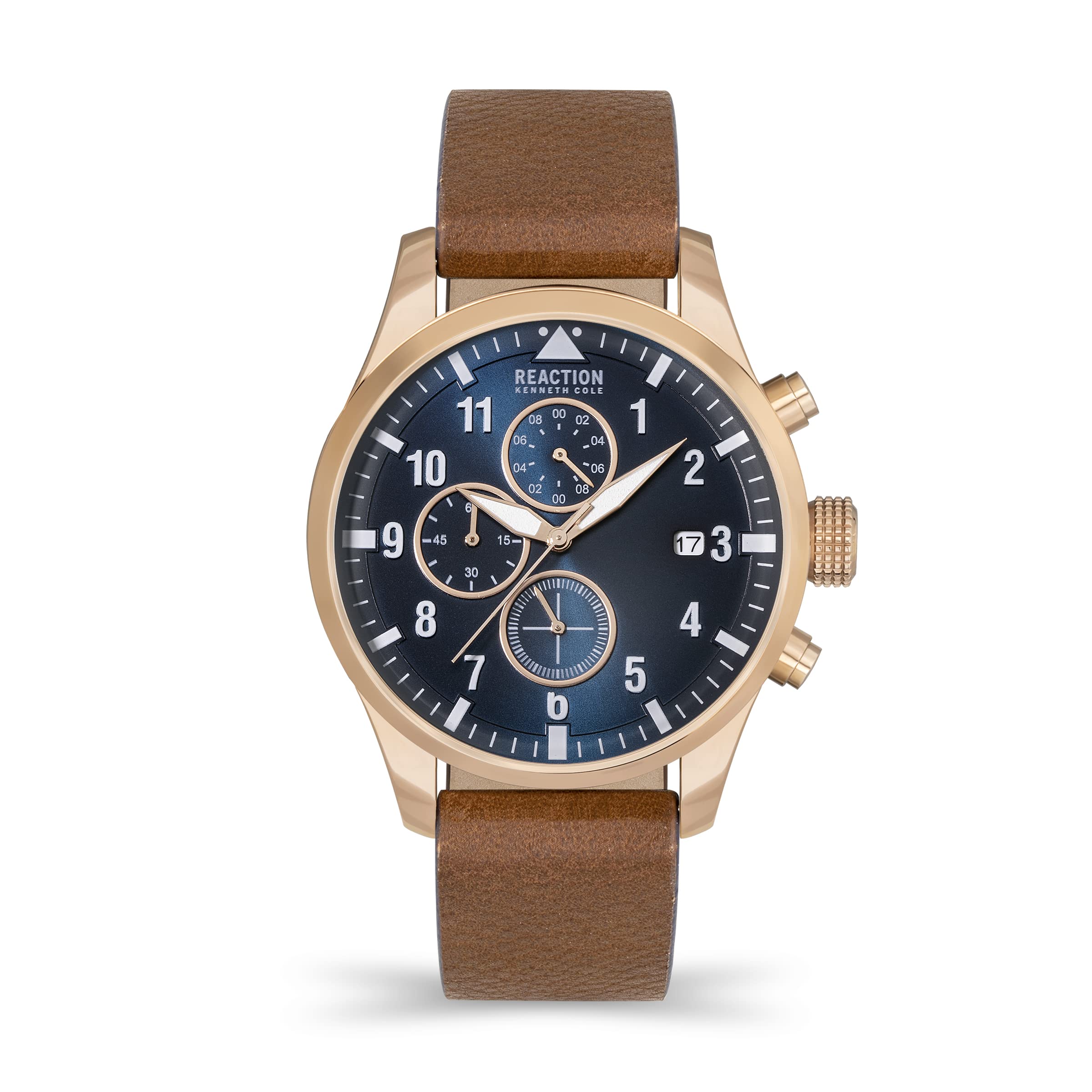 Kenneth Cole Reaction Analog Mens Watch - Krwgf2192502 (Blue Dial Brown Colored Strap) (B09TRYRJ9K) Amazon Price History, Amazon Price Tracker