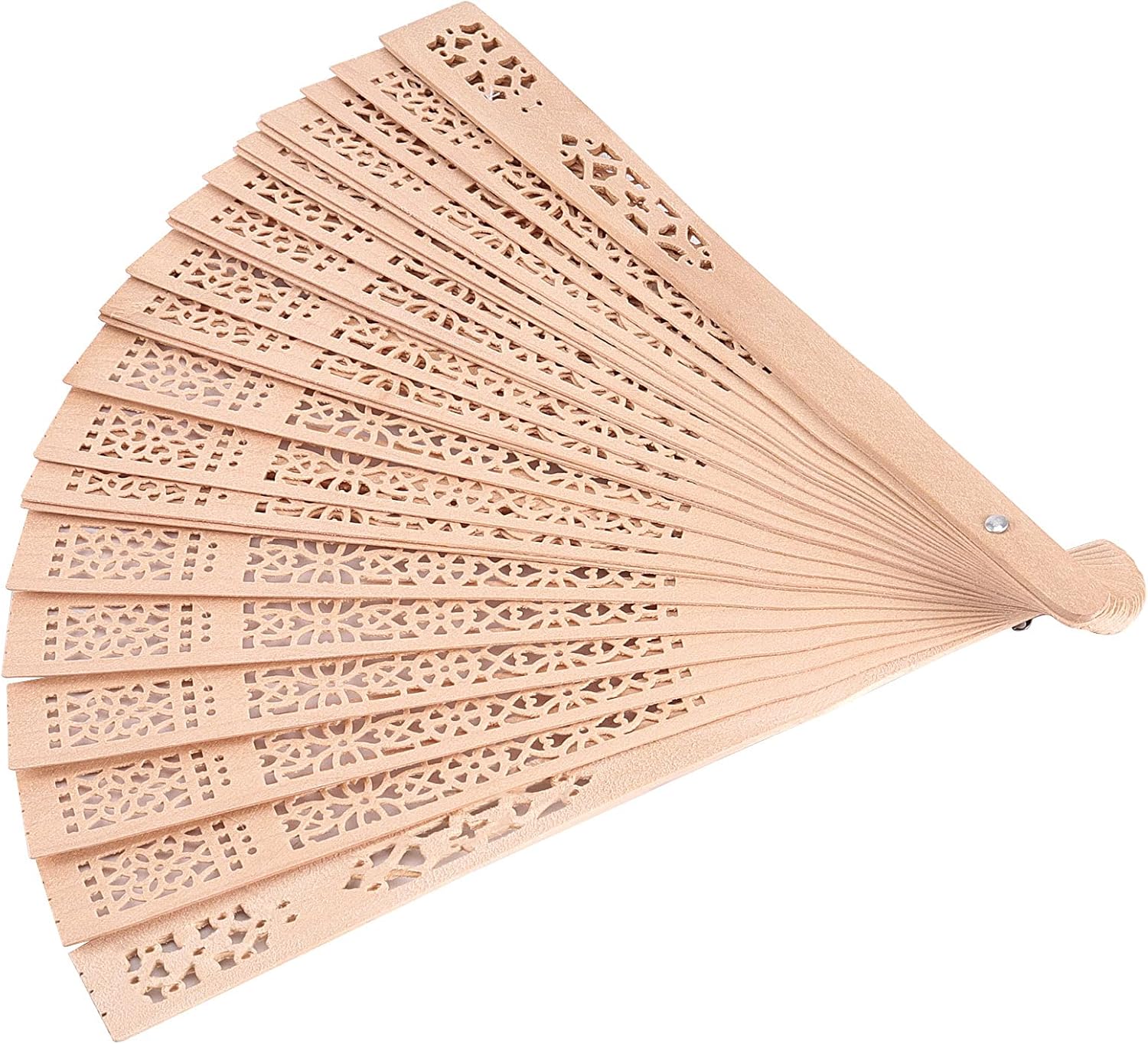 HOIGON 30 Pack 8 Inch Sandalwood Fan, Foldable Hand Wooden Fans Bulk, Folding Wedding Fans for Guest, Party Favors, Gifts, Dancing, Decoration Shower