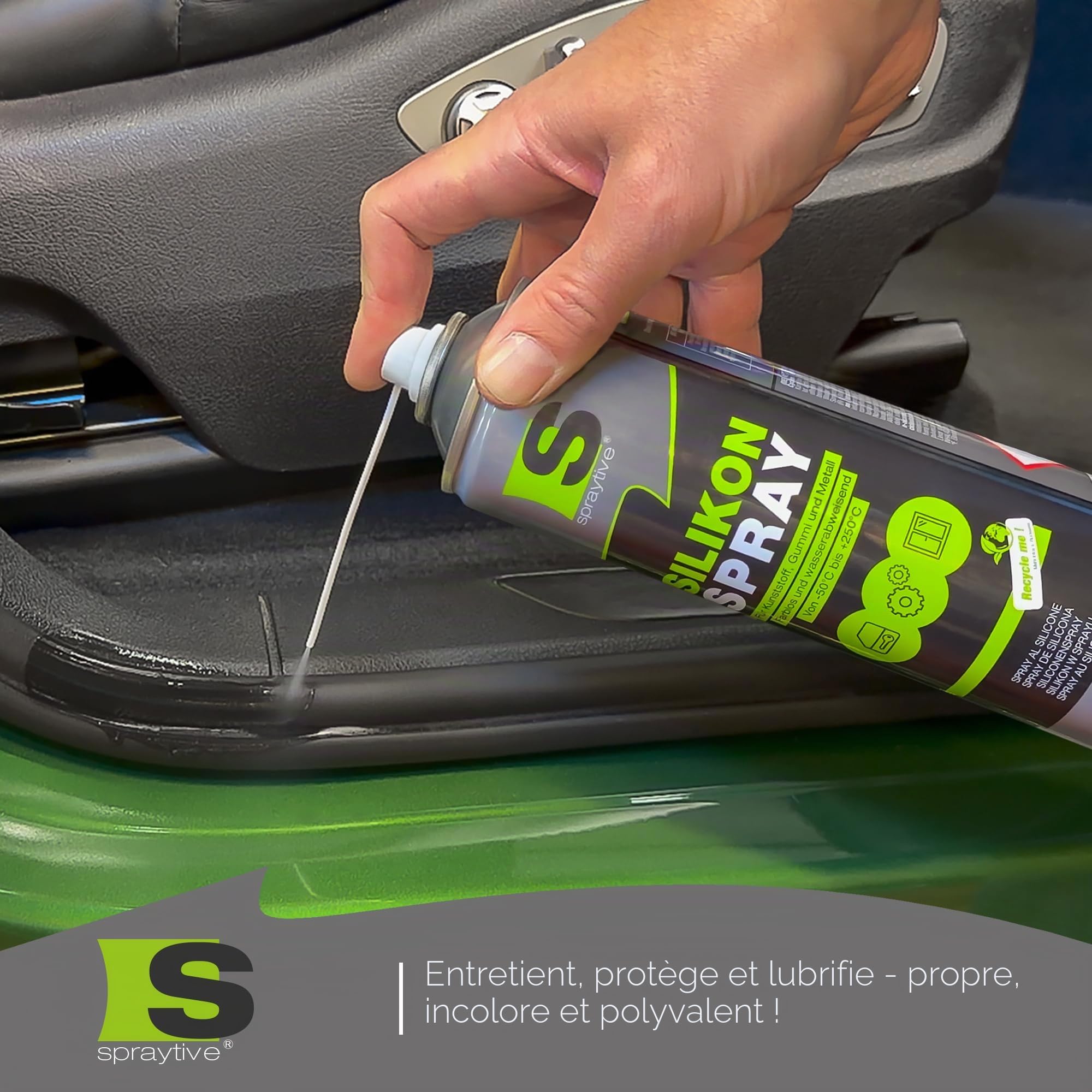 6 x 500 ml spray silicone - Lubrifiant et spray lubrifiant pour voiture, caoutchouc, plastique et métal - Incolore, hydrofuge, sans résidu, de -50 °C à +250 °C - Fabriqué en Allemagne