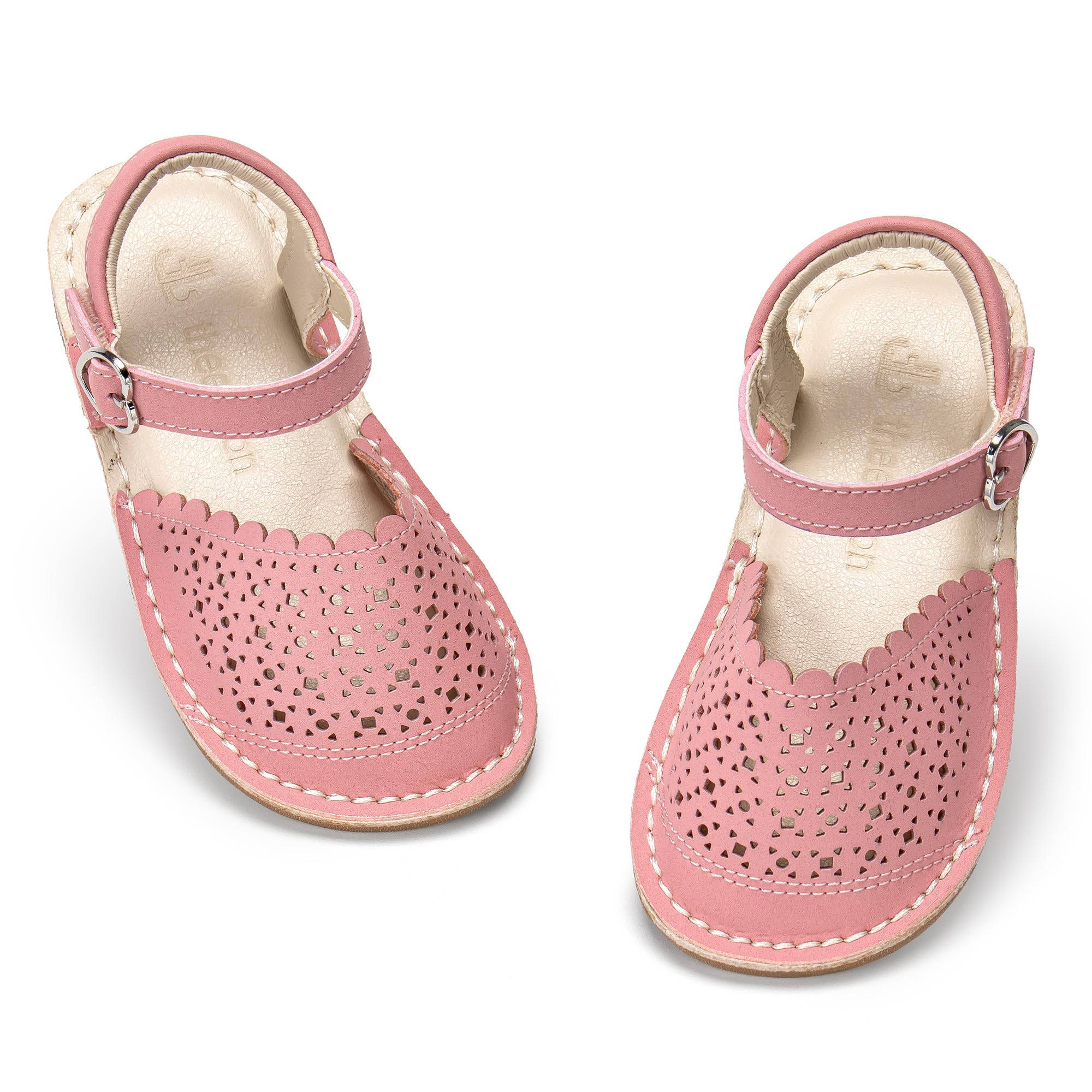 THEE BRON Toddler Floral Cutout Closed Toe Sandals for Girls Breathable Summer Shoes