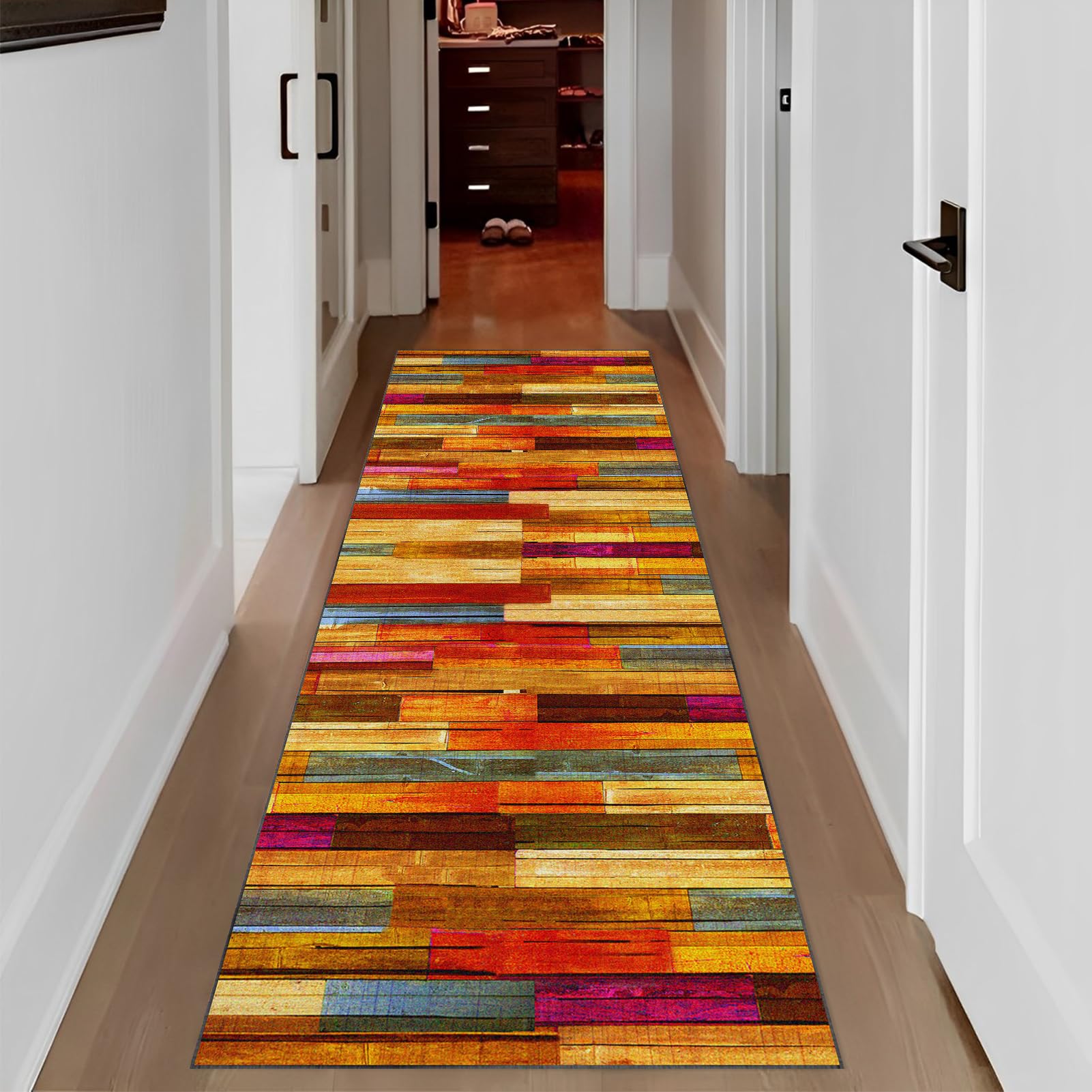 RxueSug Tapis De Couloir 50x140cm Antidérapant Lavable - Tapis Cuisine Évier Moderne - Polyester Doux Pour Entrée, Salon, SDB