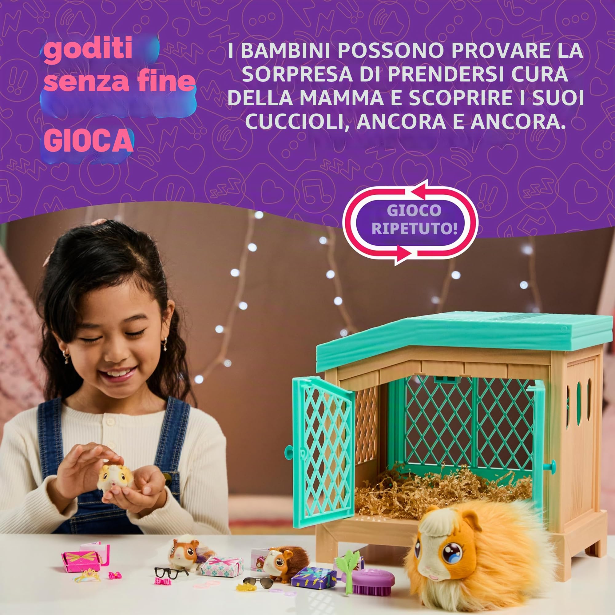 Little Live Pets Mama Guinea Pig and Hutch 26410 Interactive Toy 20+ Sounds Ages 4+