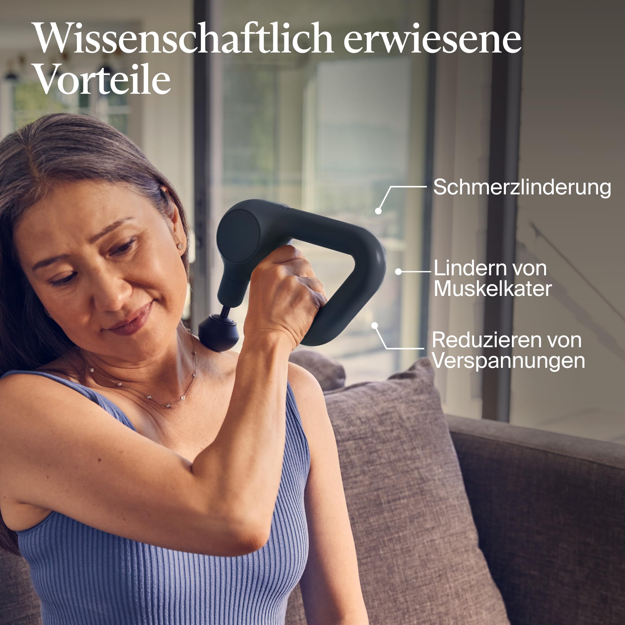 TheraGun Relief Handmassagegerät - Einfach, bequem, leicht, für tägliche Schmerzlinderung in Nacken, Rücken, Bein, Schulter und Körper (Anthrazit)