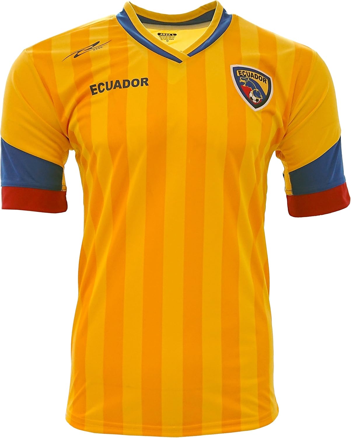 ARZA Men’s Ecuador Fan Soccer Jersey – Yellow and Blue Short Sleeve Polyester Shirt