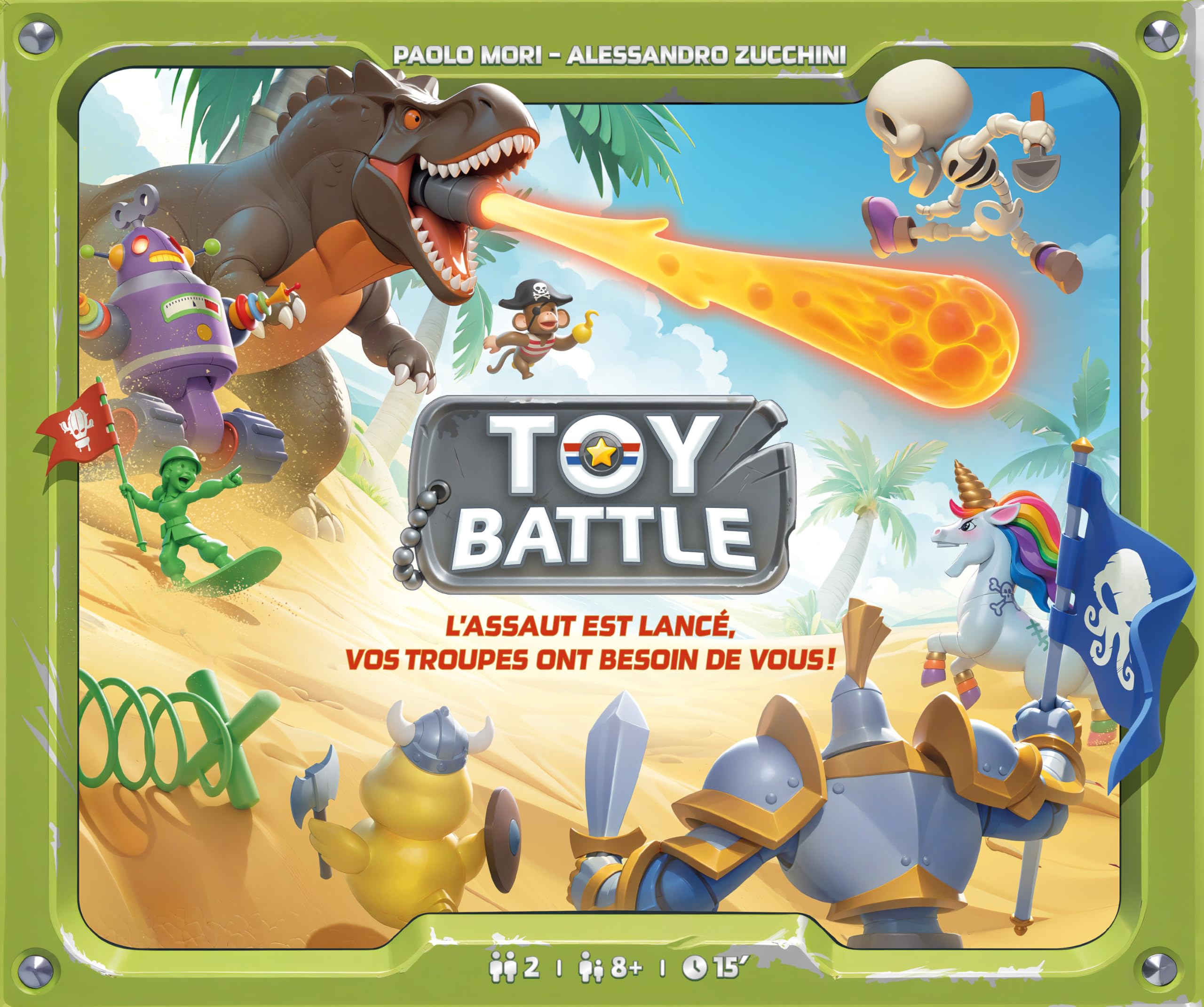 Asmodee - Toy Battle – Gry towarzyskie – Strategiczna gra planszowa – Gra dla dorosłych i dzieci od 8 lat – 2 graczy – 15 minut – francuska wersja, Repos Production