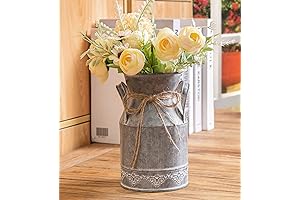 TIMRIS Vintage Galvanized Metal Flower Vase