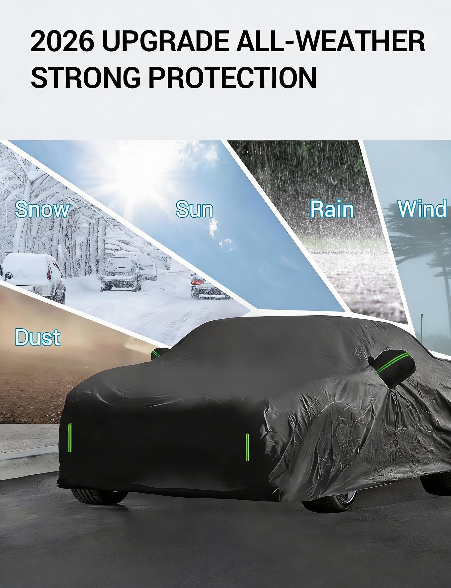 Proadsy Funda de Coche Compatible con Chevrolet Chevy Camaro 2010-2023, 6 Capas, Resistente al Viento, para Todo Tipo de Clima, Impermeable, protección contra el Sol, la Lluvia, los Rayos UV, el
