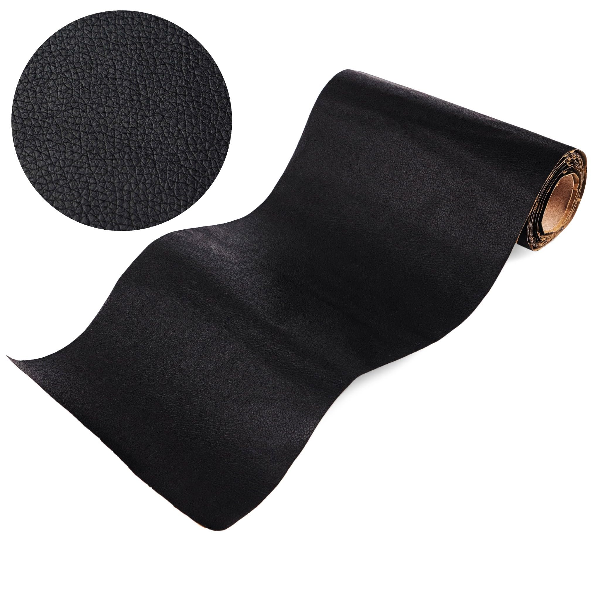Generico Pelle Adesiva Per Riparazioni 20x300 cm, Adesivo Resistente all’Acqua, Nero, Ripara Divani, Sedili Auto, Giacche, Finta Pelle Autoadesiva Senza Odori, Facile da Applicare