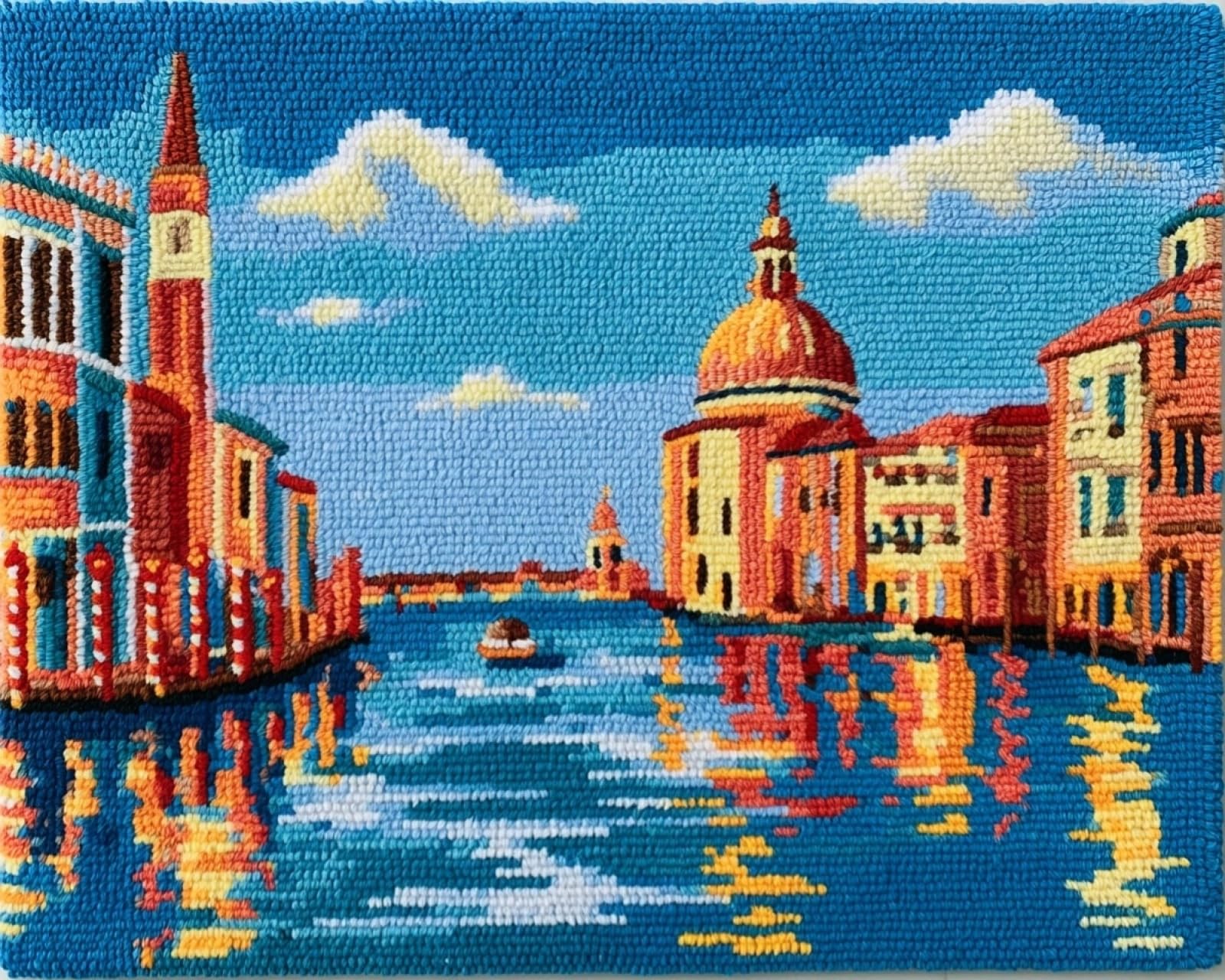 Wallphantom Venice Landscape Latch Hook Rug Kit For Adults,