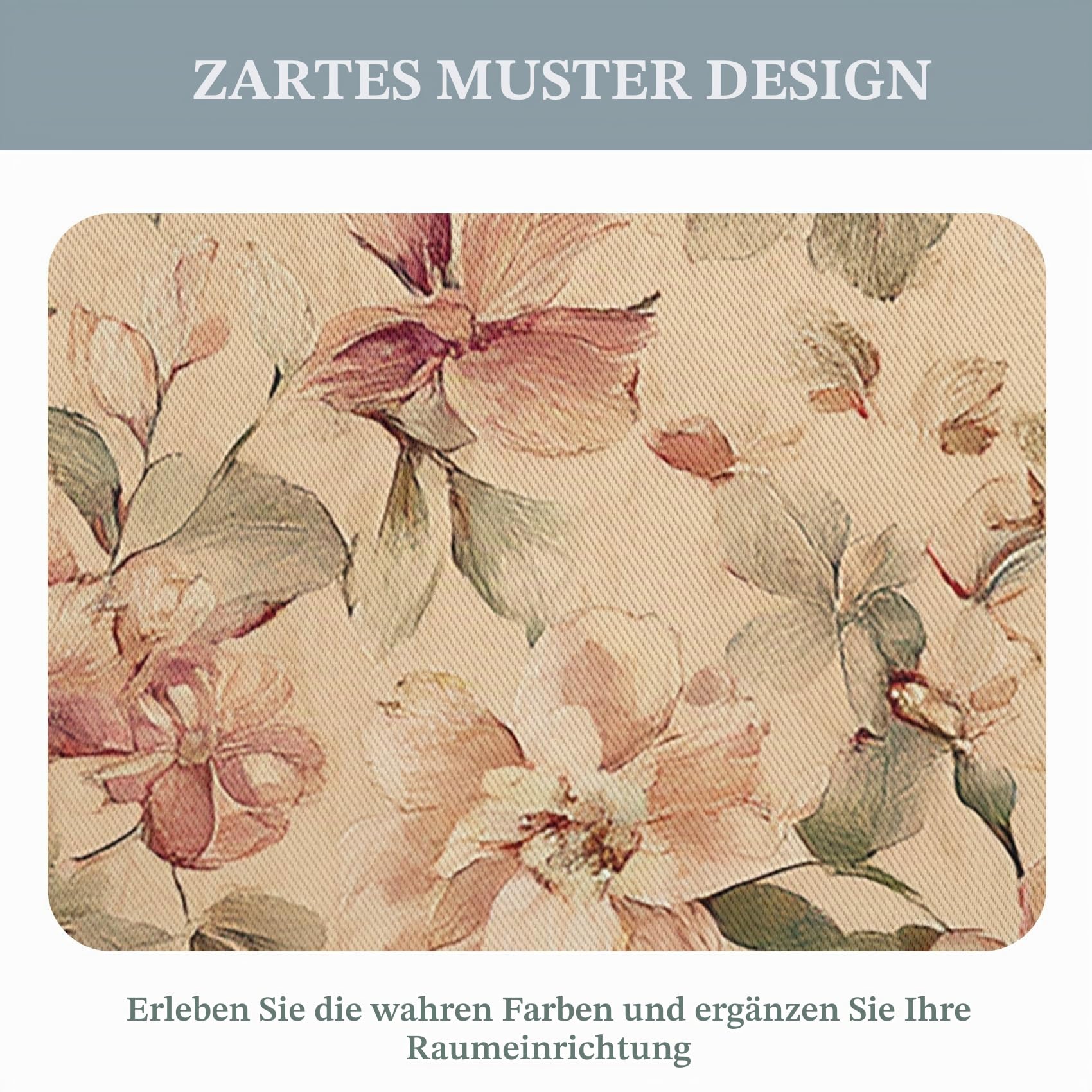 95% Blickdichte Vorhänge Vintage Blumen, Thermo Verdunklungsvorhänge mit Ösen, Bauernhaus Landhausstil Blumenmuster Fenster Gardinen Wohnzimmer Schlafzimmer Deko, 2er Set H 137 x B 117 - D230
