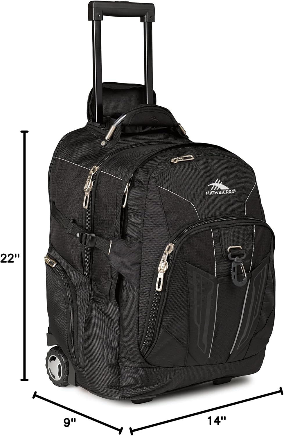 High Sierra XBT - Business Rolling Backpack, Black, One Size