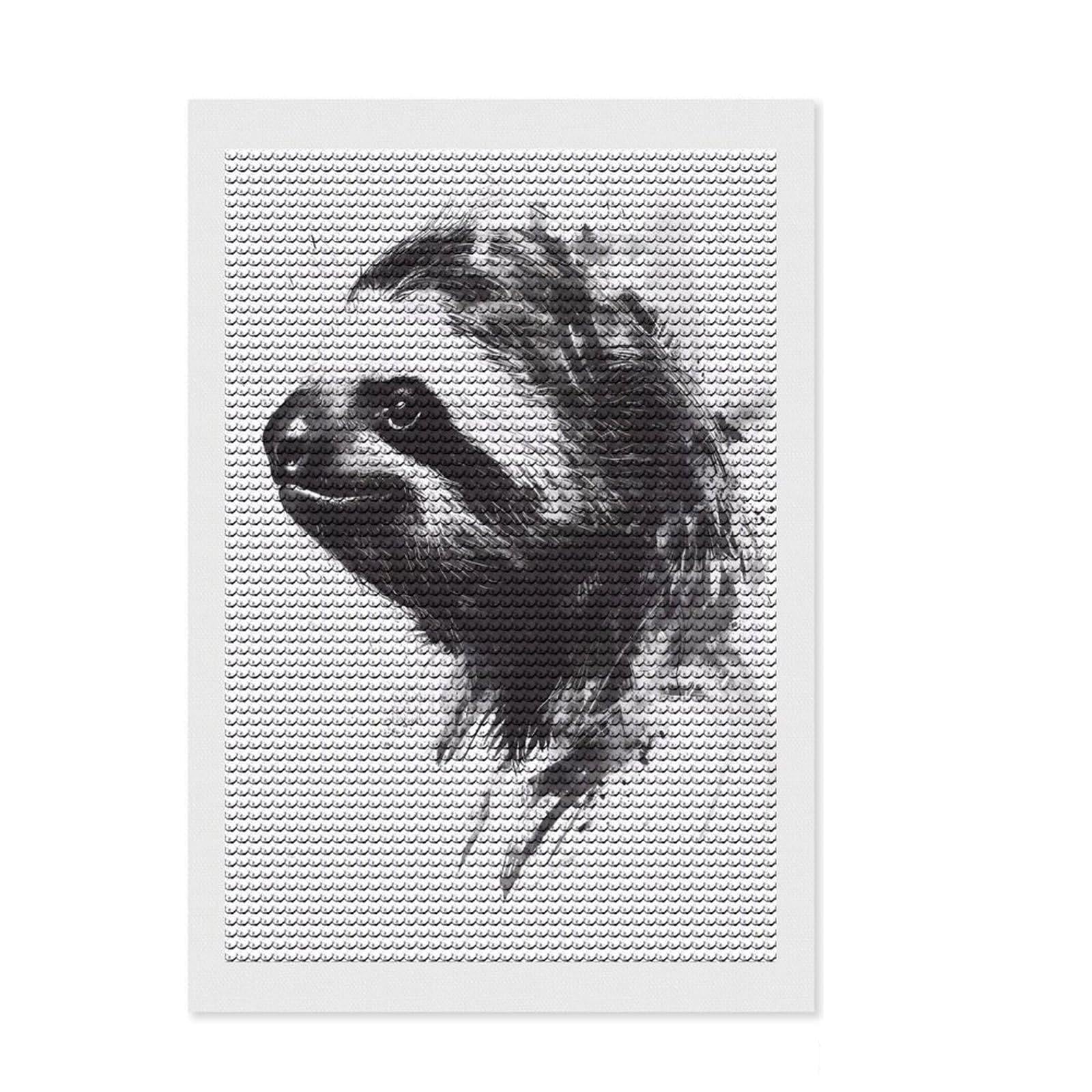 Junmoney Sloth Watercolor Full Drill Diamond Painting Kit 8"x12", Vintage Style Decor, Aesthetic Room Decor, Full Kit Included