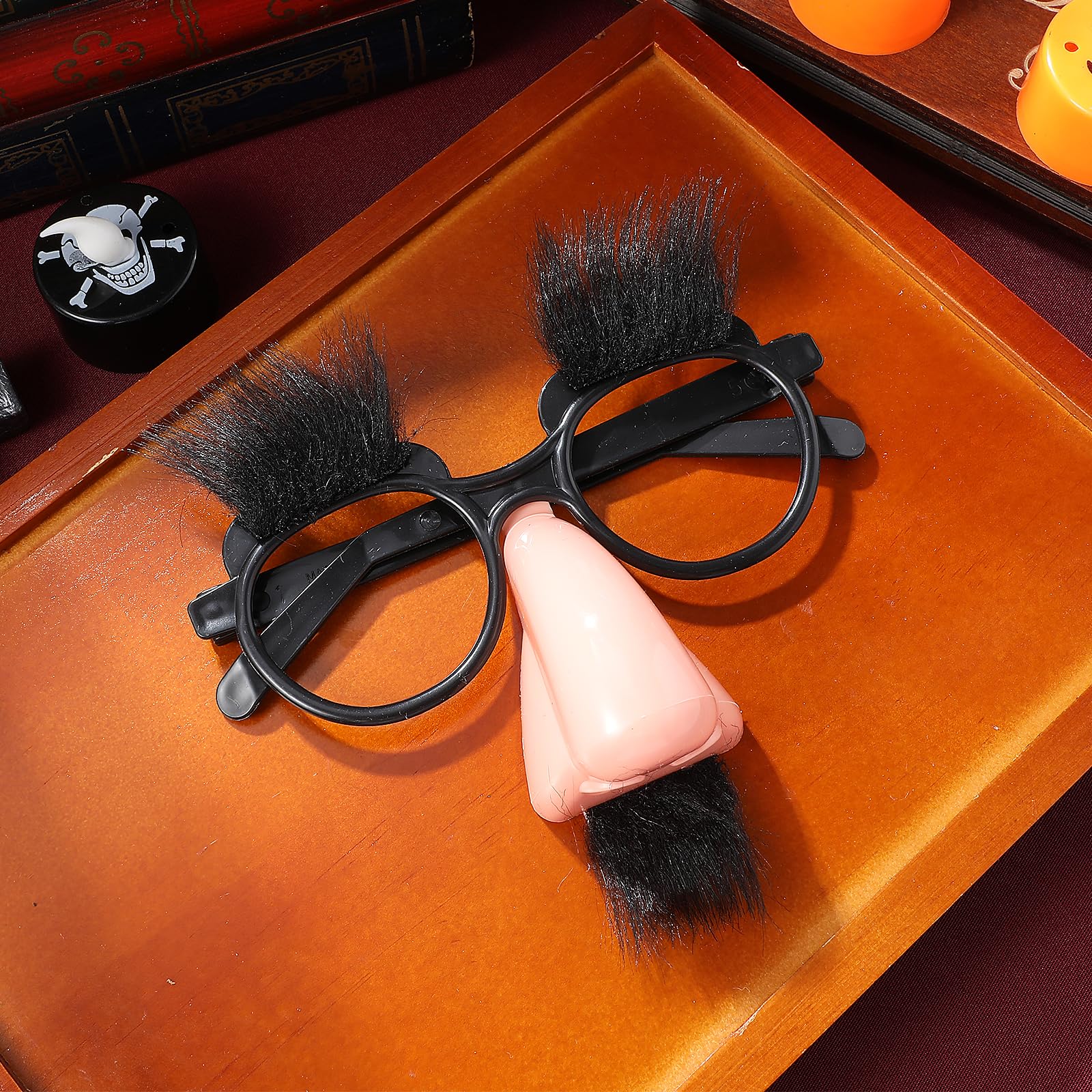 Toyvian 6Pcs Disguise Glasses with Funny Nose Halloween Costume Party Eye Glasses with Eyebrows and Mustache, Party Prop for Costume Halloween and Birthday Parties