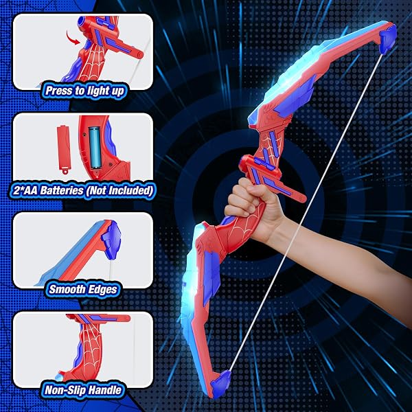 HYES Tiro con l'arco Freccia e Arco per Bambini Kit Arco e Freccia Giocattolo con Luci a LED, Frecce a Ventosa, Bersaglio, Frecce e Bersagli di Punteggio, Giocattolo Interno ed Esterno - 3