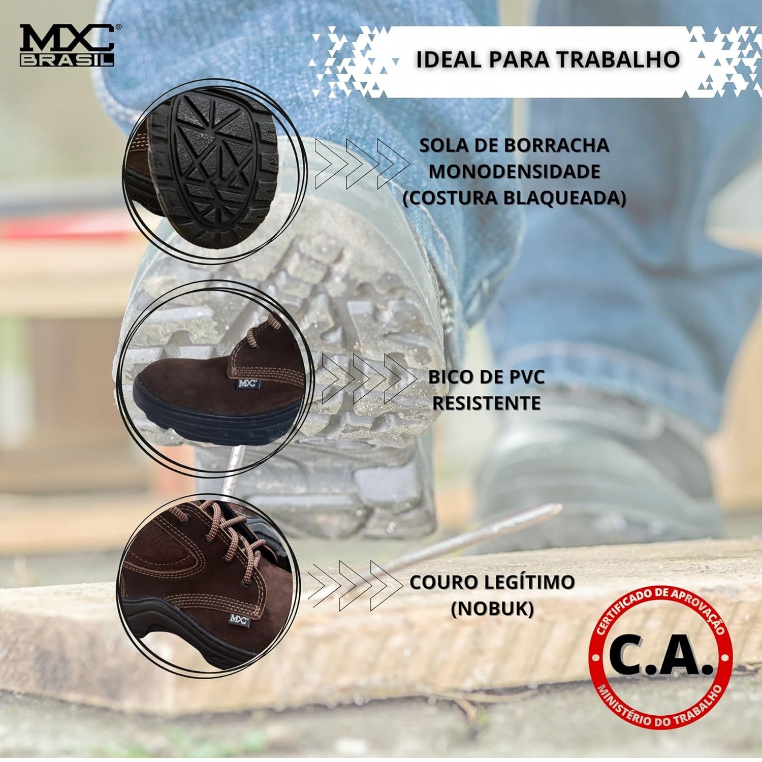 Coturno Botina Bota Couro Legitimo Trabalho EPI Segurança CA Bico PVC Masculino Feminino Unissex MXC BRASIL em promoção! Veja a oferta e mais achadinhos de Botas 2 Hoje é o melhor dia para comprar Coturno Botina Bota Couro Legitimo Trabalho EPI Segurança CA Bico PVC Masculino Feminino Unissex MXC BRASIL com aquele preço maroto! Promoção! Aproveite a oferta! 2