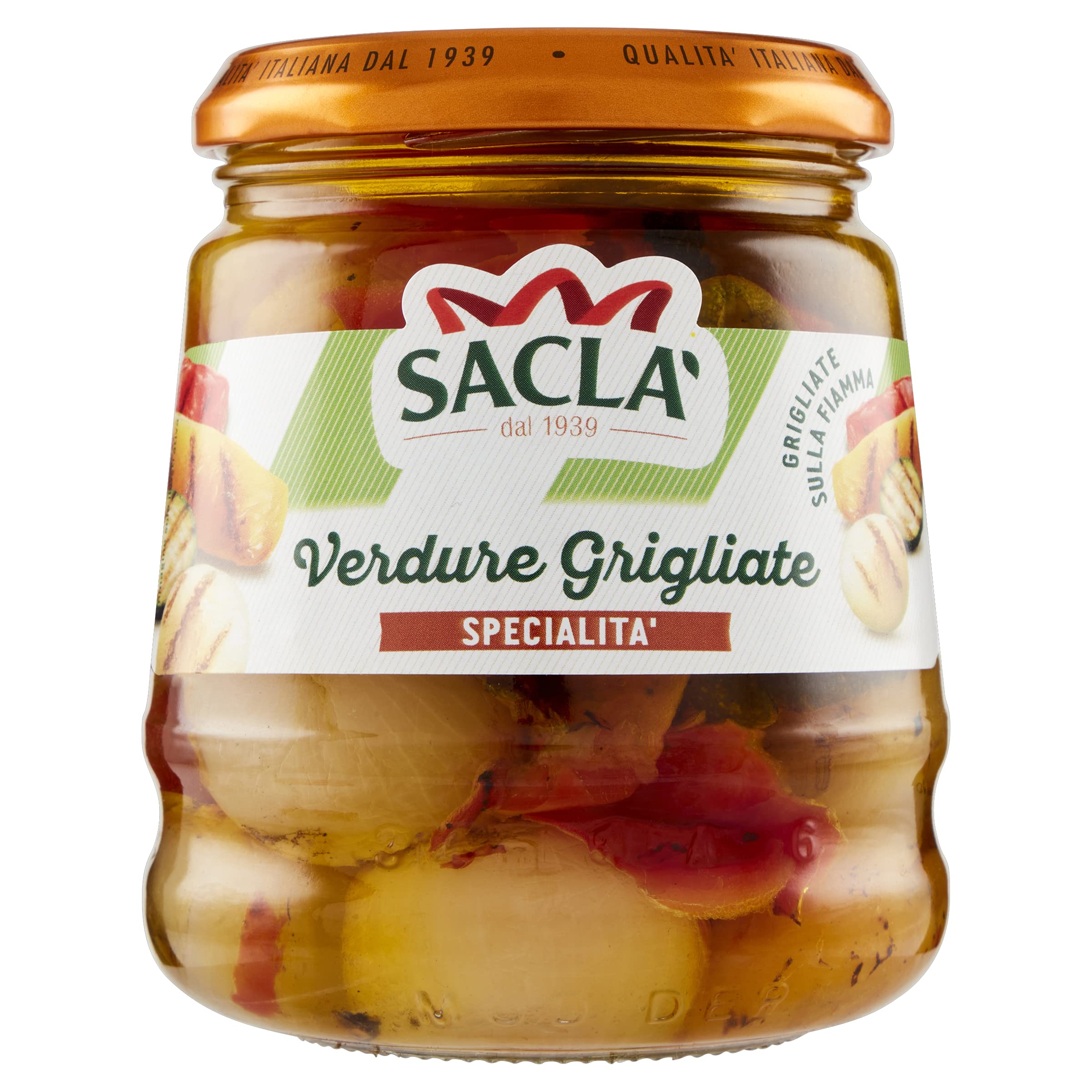 Saclà, Sottoli Grigliati, Verdure Grigliate, Ideali per Antipasti, Contorni e per le Tue Preparazioni, Vaso Vetro, 285g, Confezione da 12 Pezzi