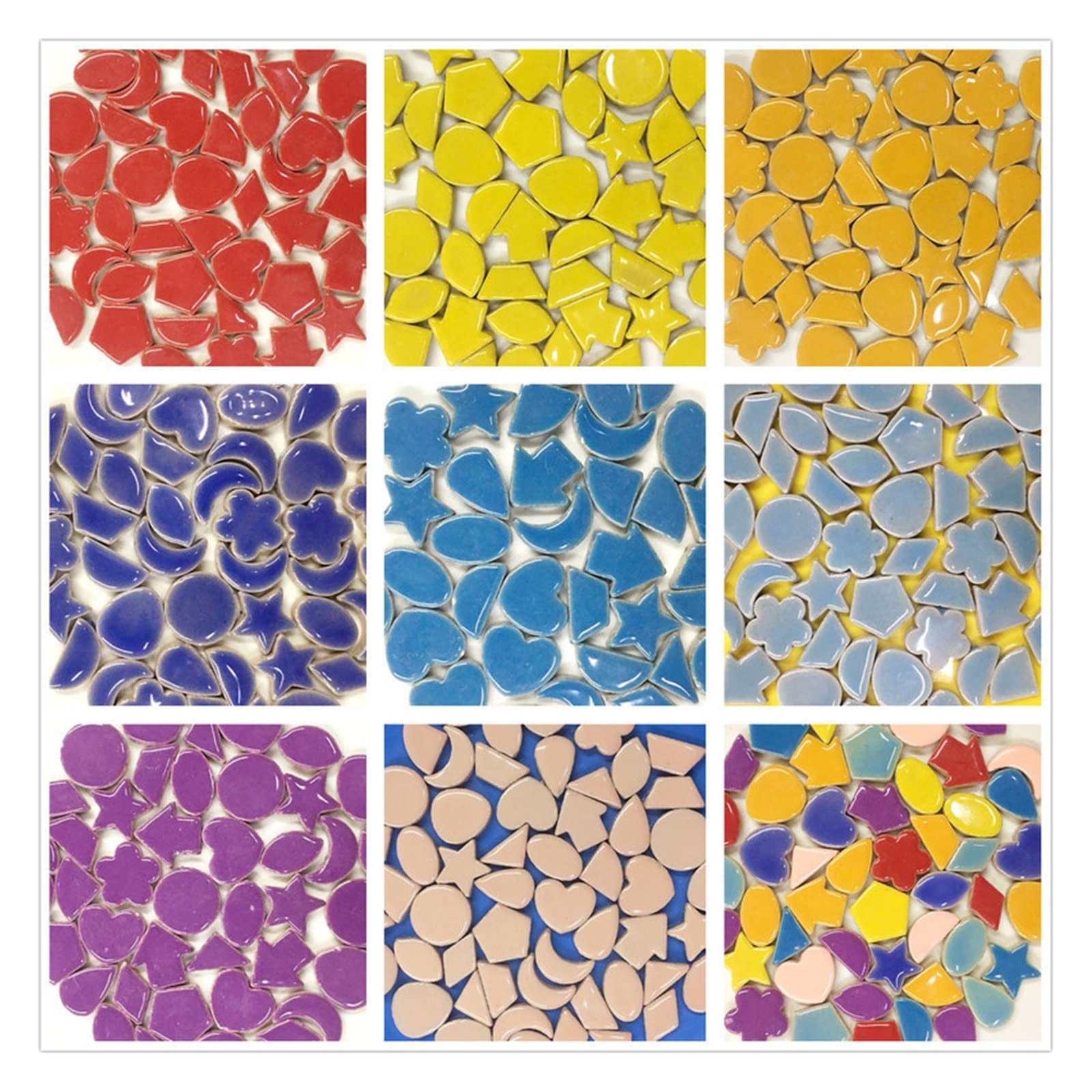płytki mozaikowe, Kreatywne ceramiczne płytki mozaikowe DIY Hobby Rzemiosło Sztuka Ręcznie robione Materiały dekoracyjne Różne mieszanki Nieregularna mini mozaika 100g(N)