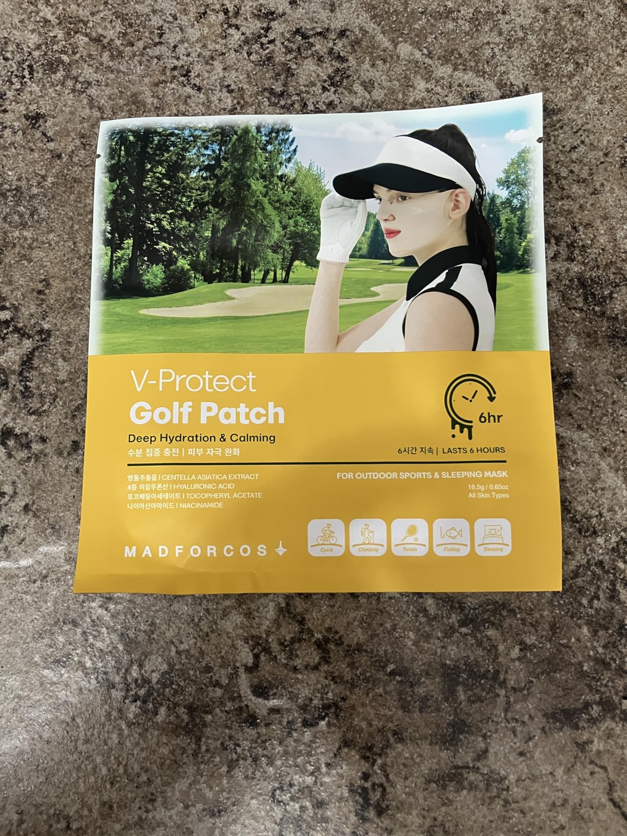 MADFORCOS V-Protect Golf Sunscreen Patch for Golf & Outdoor Sports – UV Protection, Hydrating & Cooling Face Patches | 5 Count (Small Size)