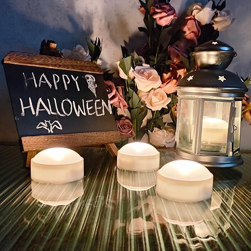 Miniatura 3 de Juego de 6 luces de calabaza de Halloween con control remoto y temporizador, funciona con pilas, luces LED brillantes y parpadeantes sin llama, a