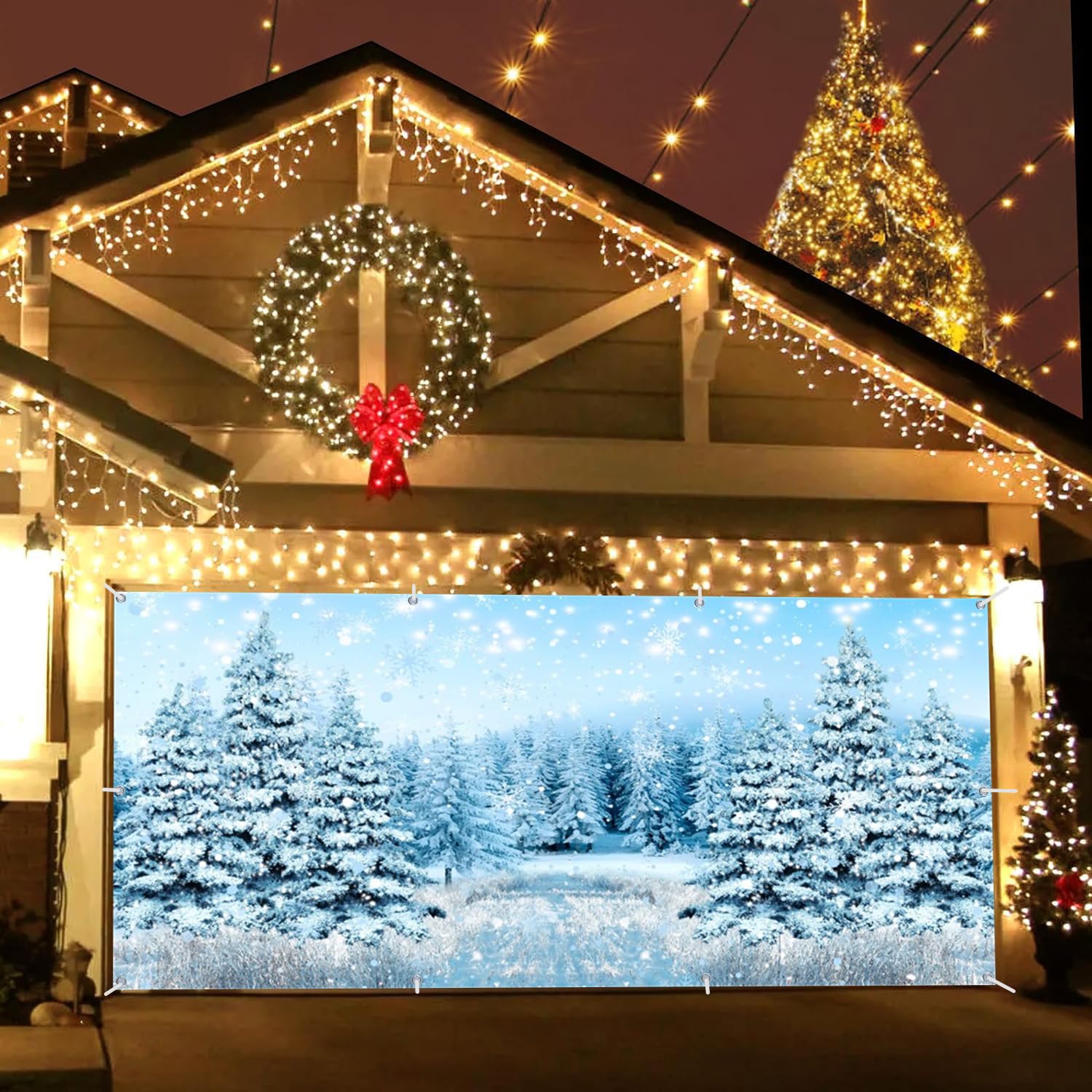 Lighted Christmas Decorations Garage Door Garage Doors Love Christmas