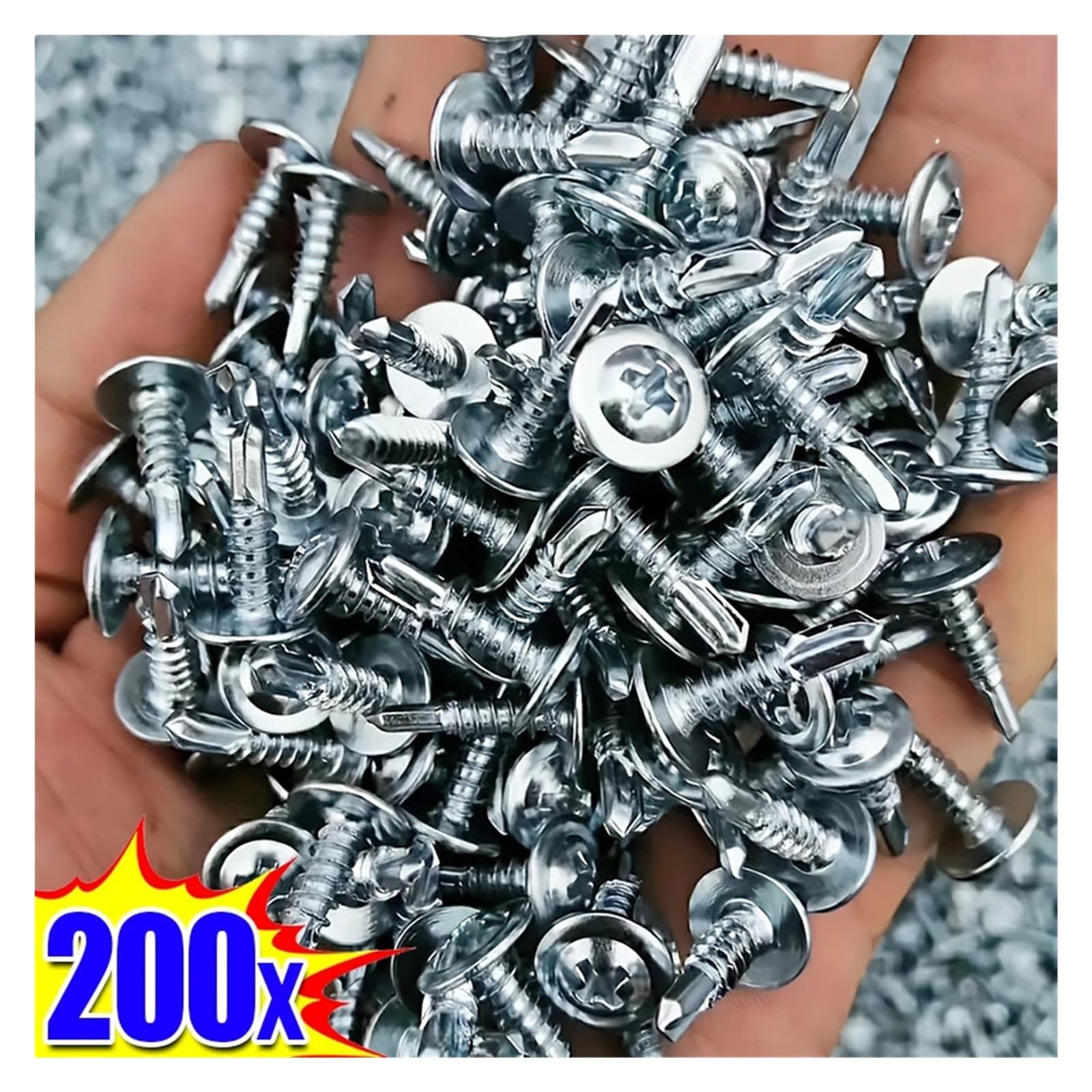 FenGQin Viti autoperforanti in acciaio inossidabile all'ingrosso Vite anticorrosione ad alta resistenza con testa a traliccio con fissaggio a rondella rotonda(200PCS,25mm)