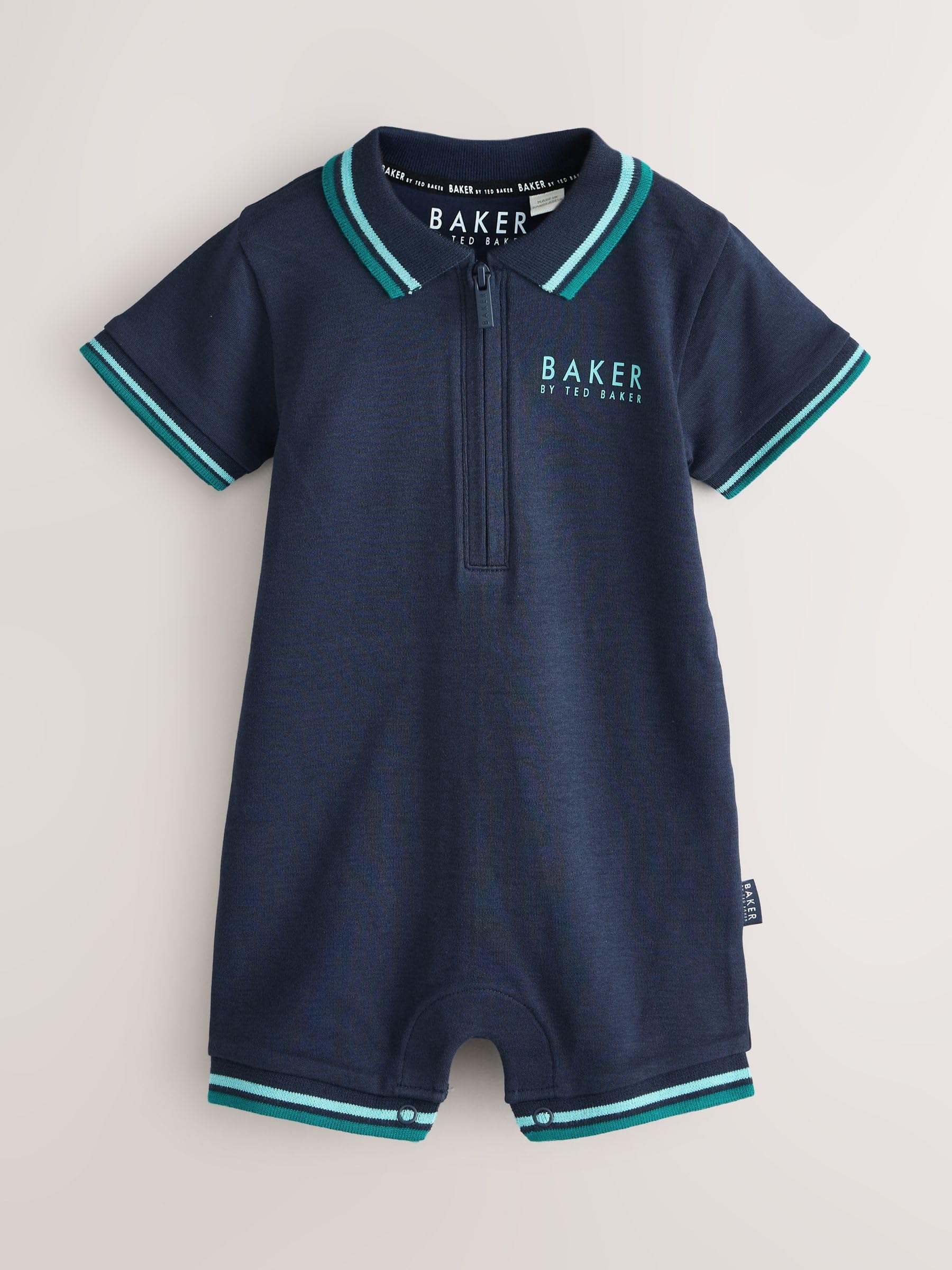 Noworodki chłopcy Zestaw 2 niebieskich pajacyków z kołnierzykiem polo Baker by Ted Baker