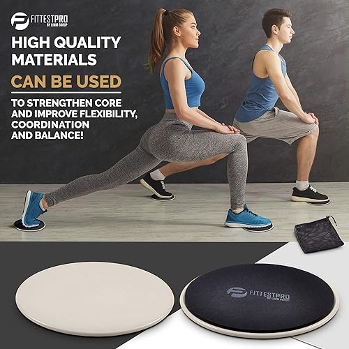 Miniatura 7 de Limm Deslizadores de núcleo para entrenar  Deslizadores de ejercicio fitness, estabilidad, abdominales, piernas y cuerpo completo (juego de 2)