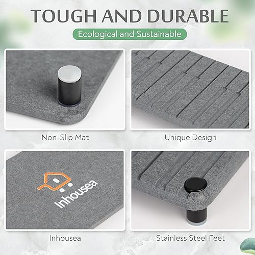 Miniatura 5 de Bandeja de piedra para fregadero, organizador de fregadero de piedra de secado para jabón, soporte de esponja, tierra de diatomeas de secado rápido,