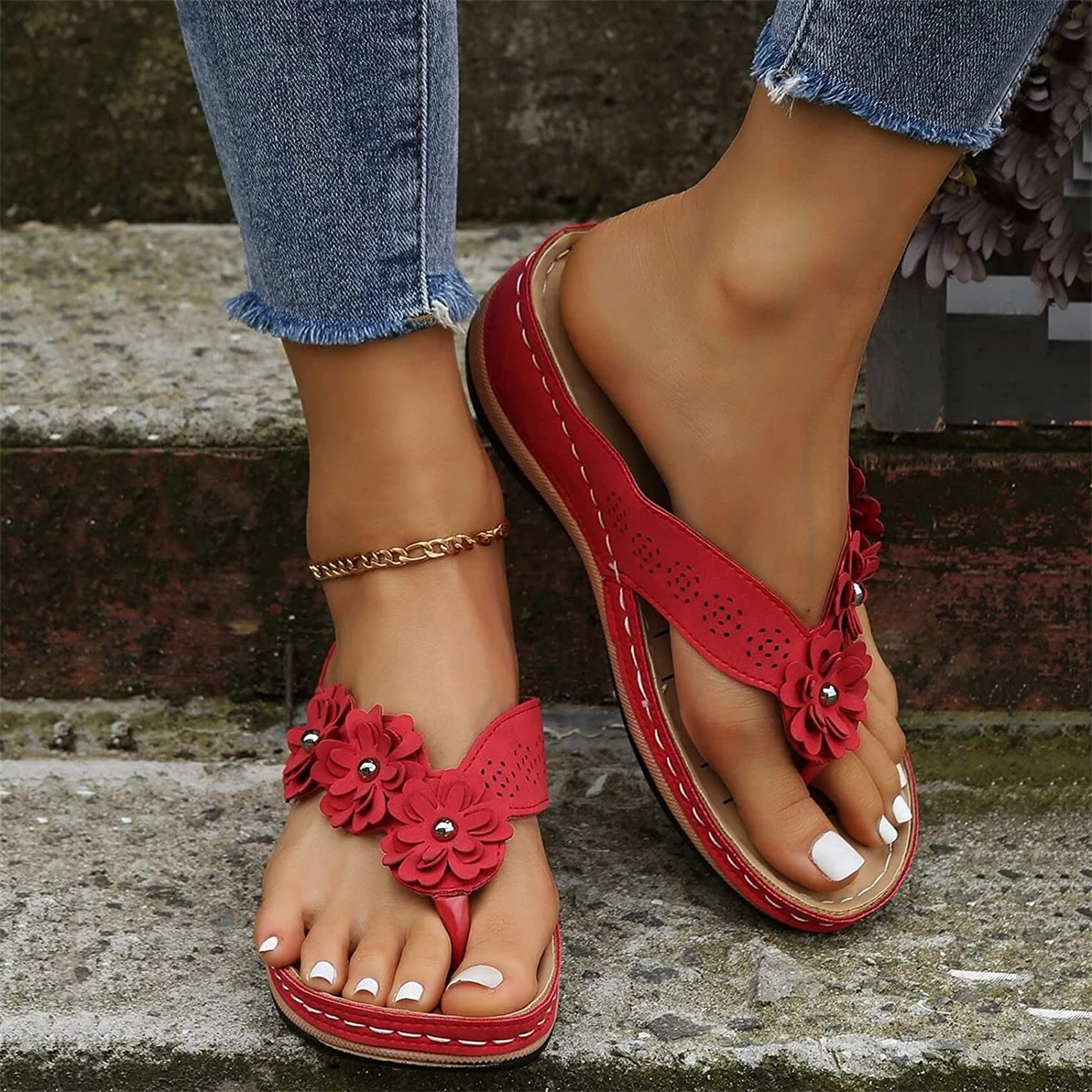 Riyueyi Chaussure Mode Sandale Plate Gladiateur Femme, Chaussures