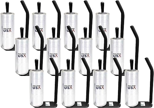 PalPak300 BACKSAVER - Dispensador de película elástica con mango extendido, resistencia industrial para envoltura de embalaje, capacidad para rollos