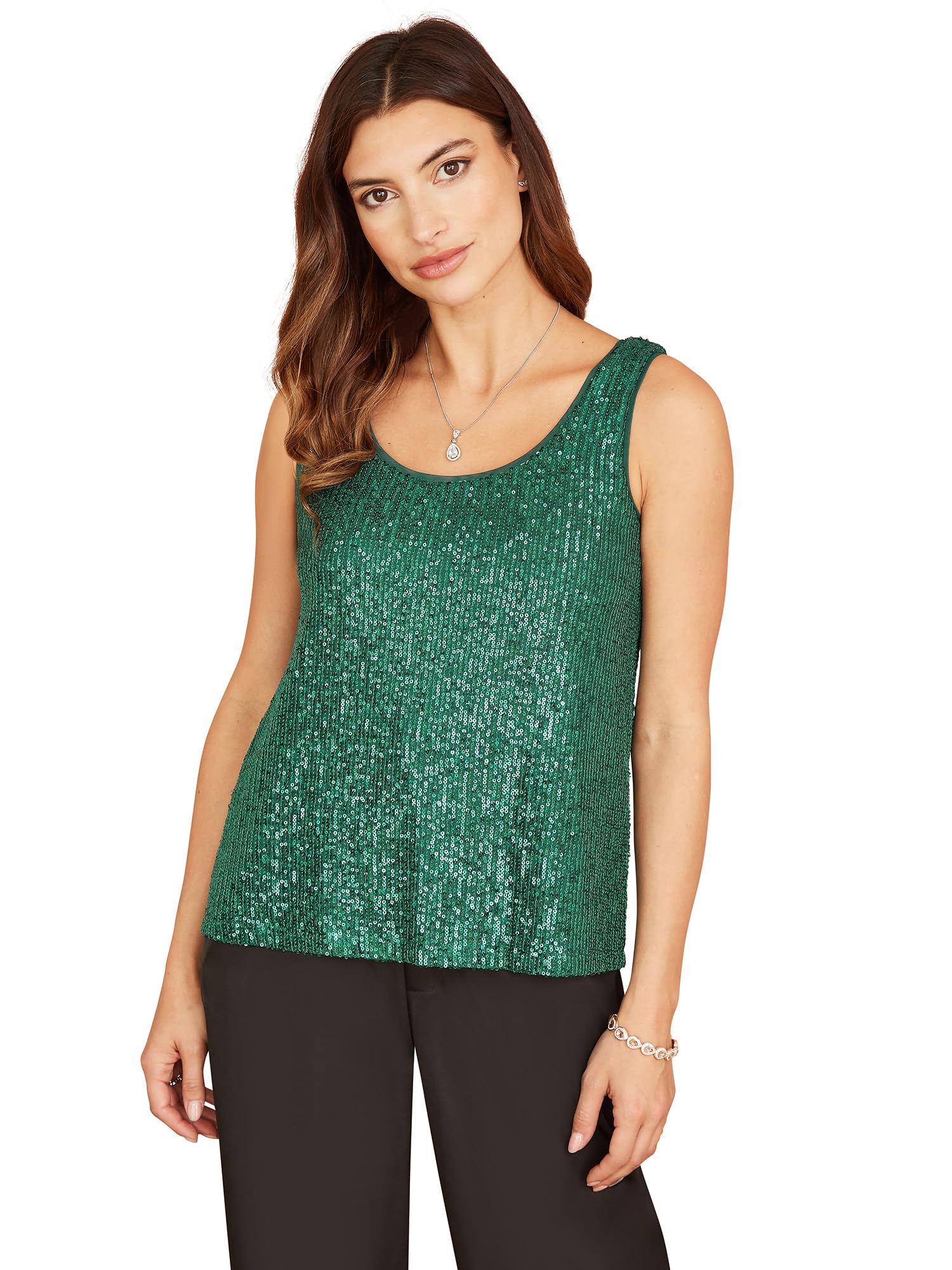 Yumi Green Sequin Vest 12 UK Green